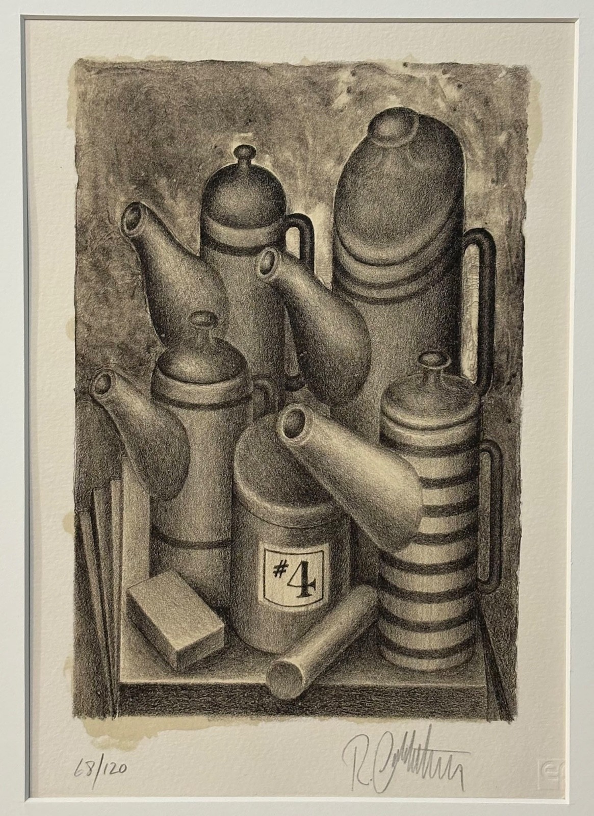 American Modernist Artist Roy Carruthers, Signed Original Lithograph Still life