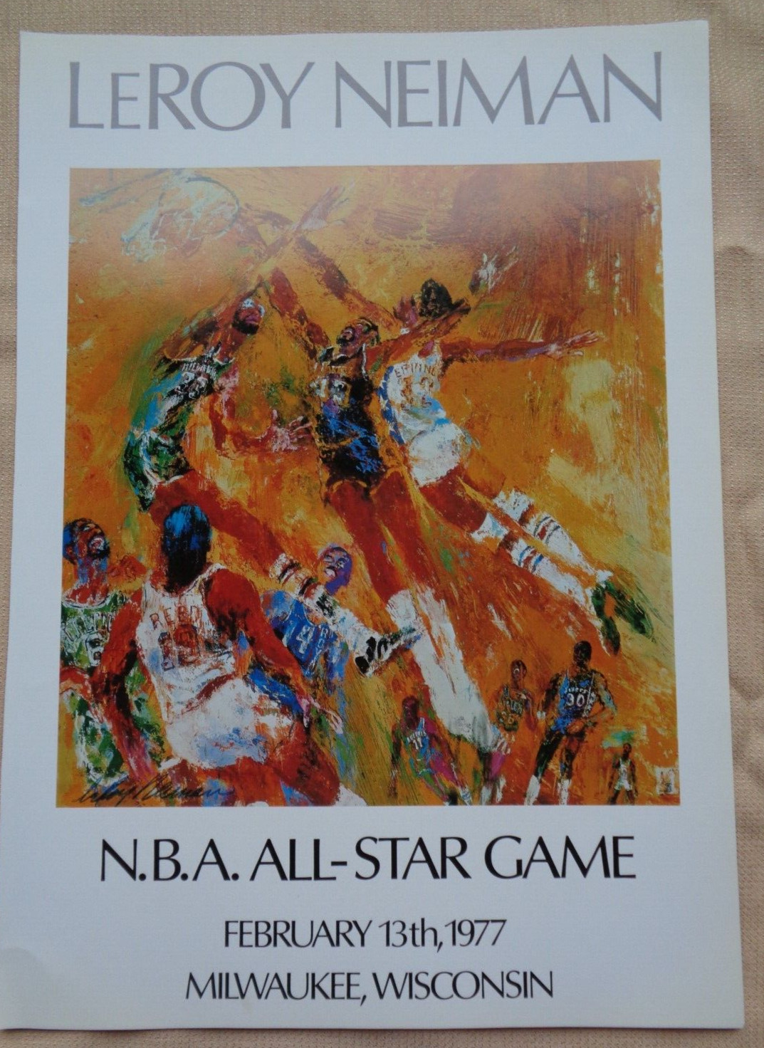 LeRoy Neiman NBA All-Star Game 1977 Basketball Poster Art Print