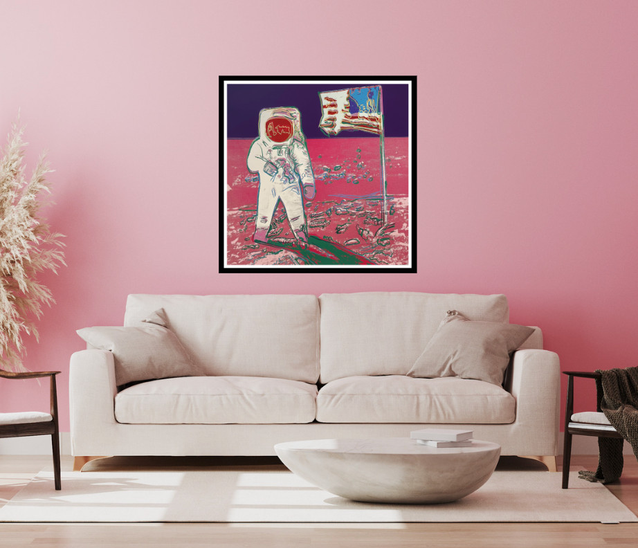 ANDY WARHOL- “MOONWALK”- Trial Proof Screenprint- PINK & WHITE- JUST BEAUTIFUL!
