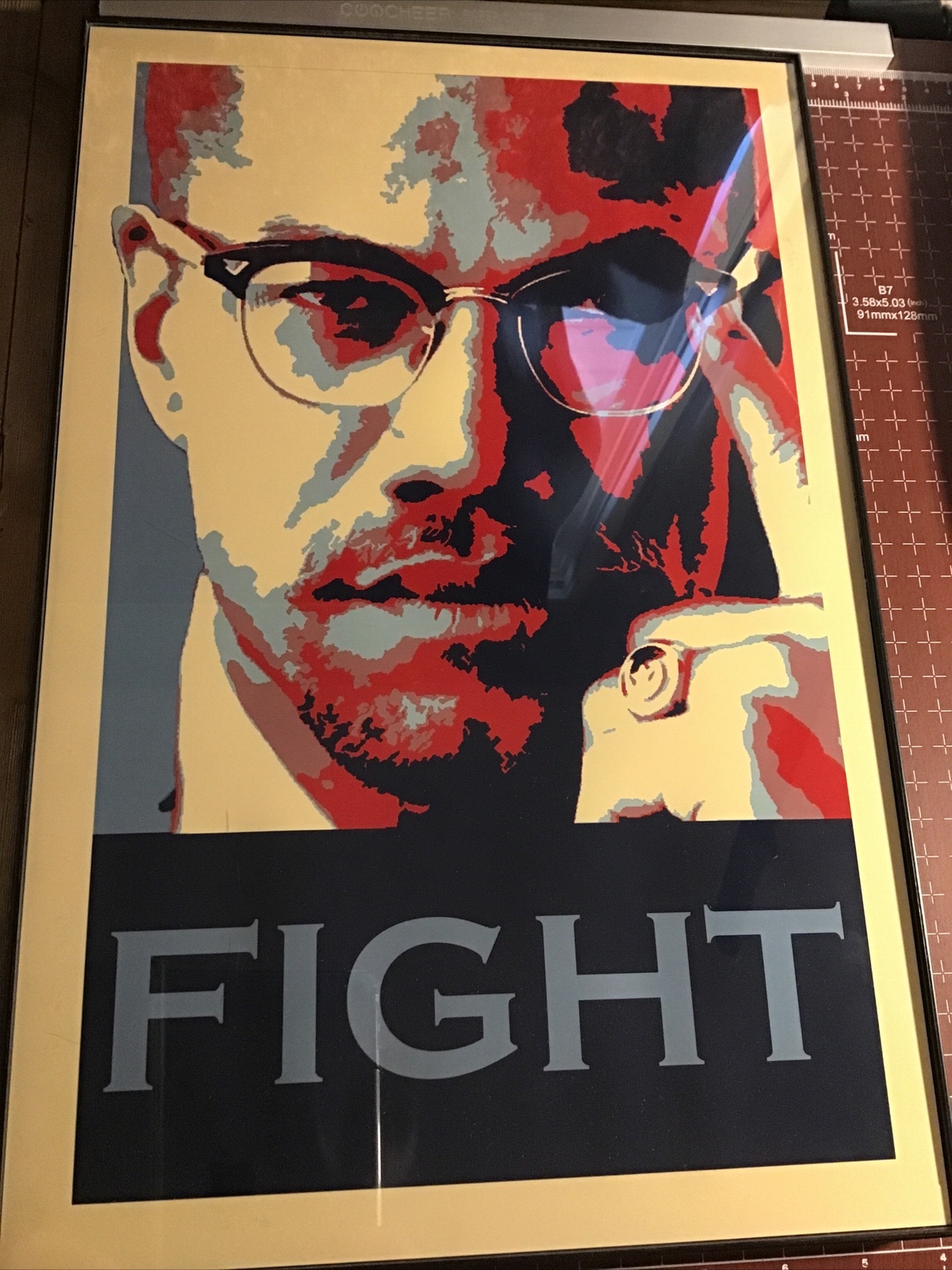 Malcolm X Fight MLK Dream Hope Style Framed Poster 11×17 Wall Art MLK