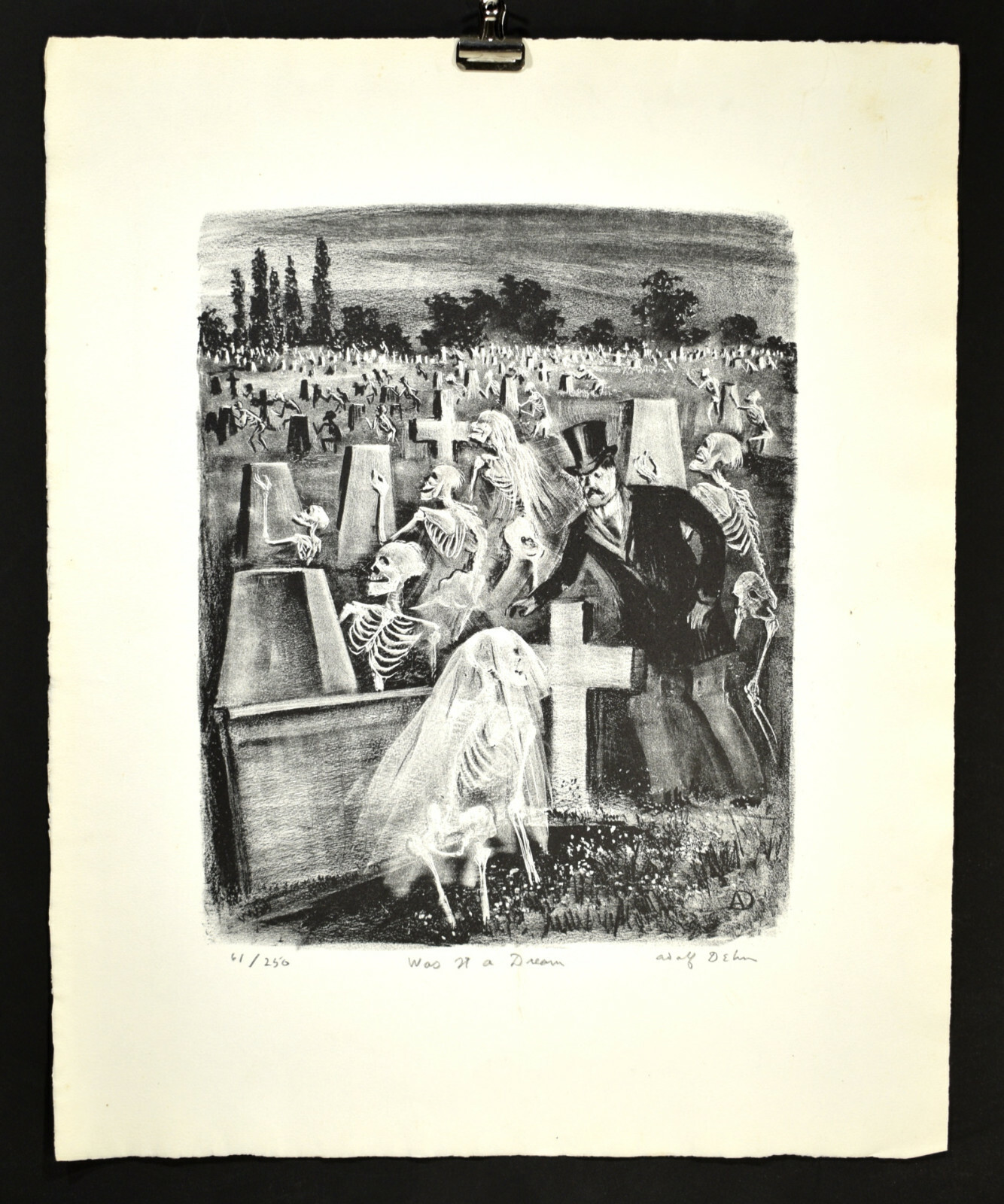 Adolph Dehn “Was It A Dream” 1945 Original Lithograph