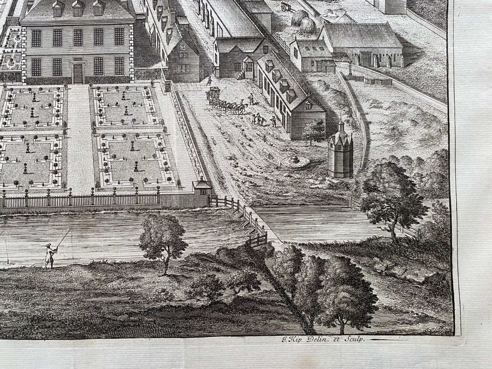 1712 Antique Print; Swell House, Gloucestershire after Kip