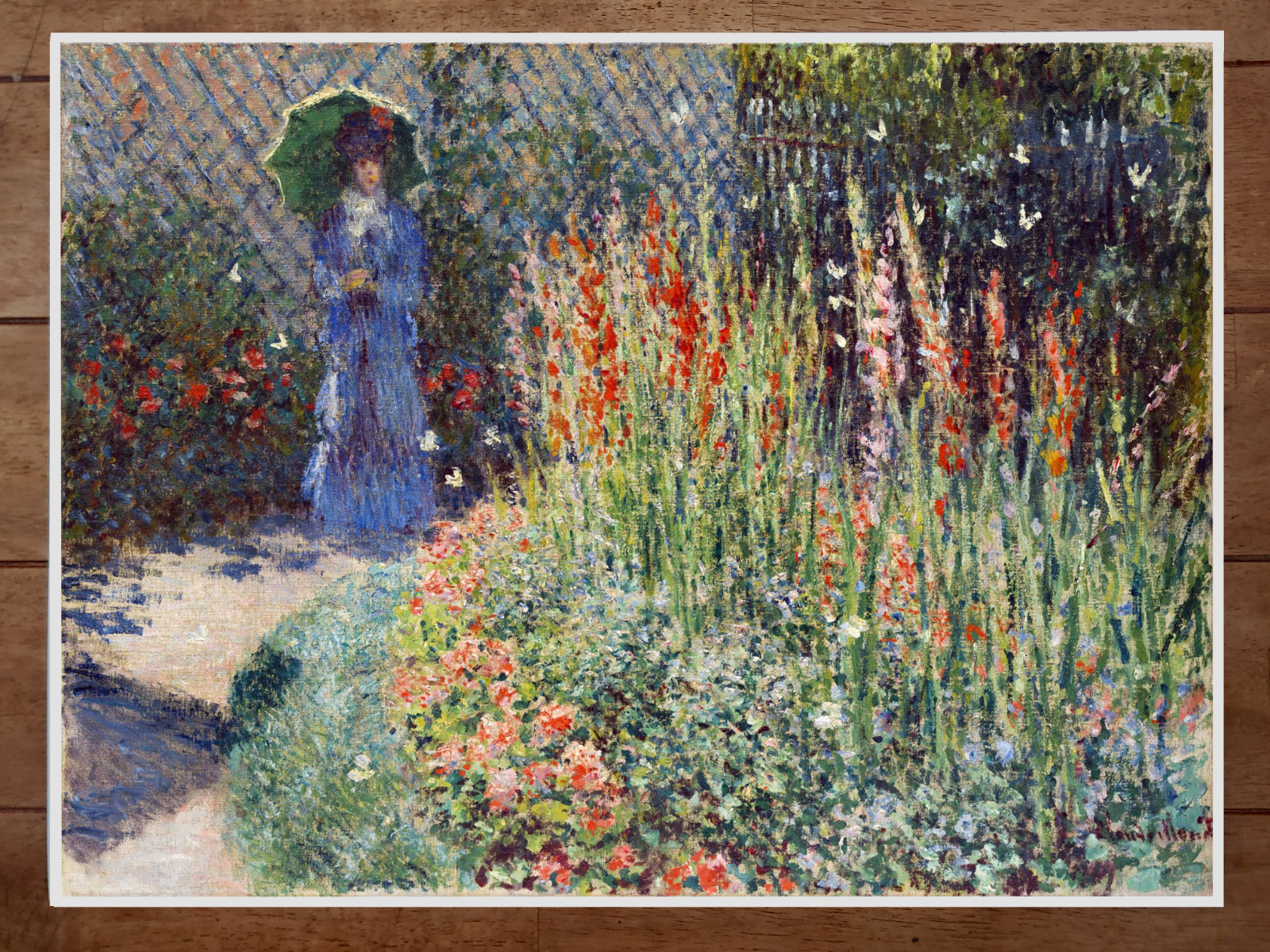 Claude Monet’s Rounded Flower Bed (1876) famous painting Poster 18x24in