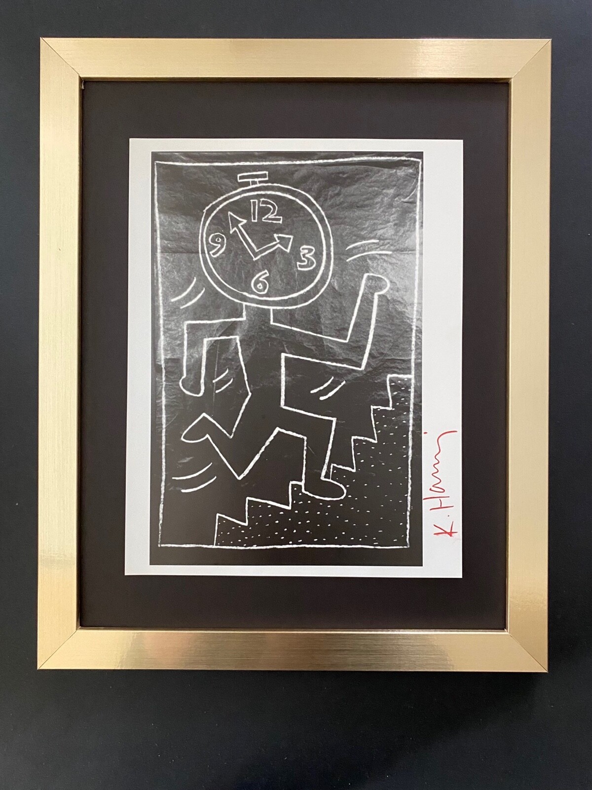 KEITH HARING + SIGNED VINTAGE PRINT FRAMED + BUY IT NOW!
