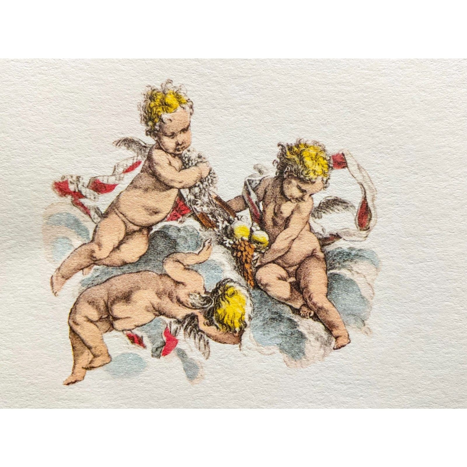 Vintage Cherub Angels Print Putti Wall Art Renaissance Style 5×4