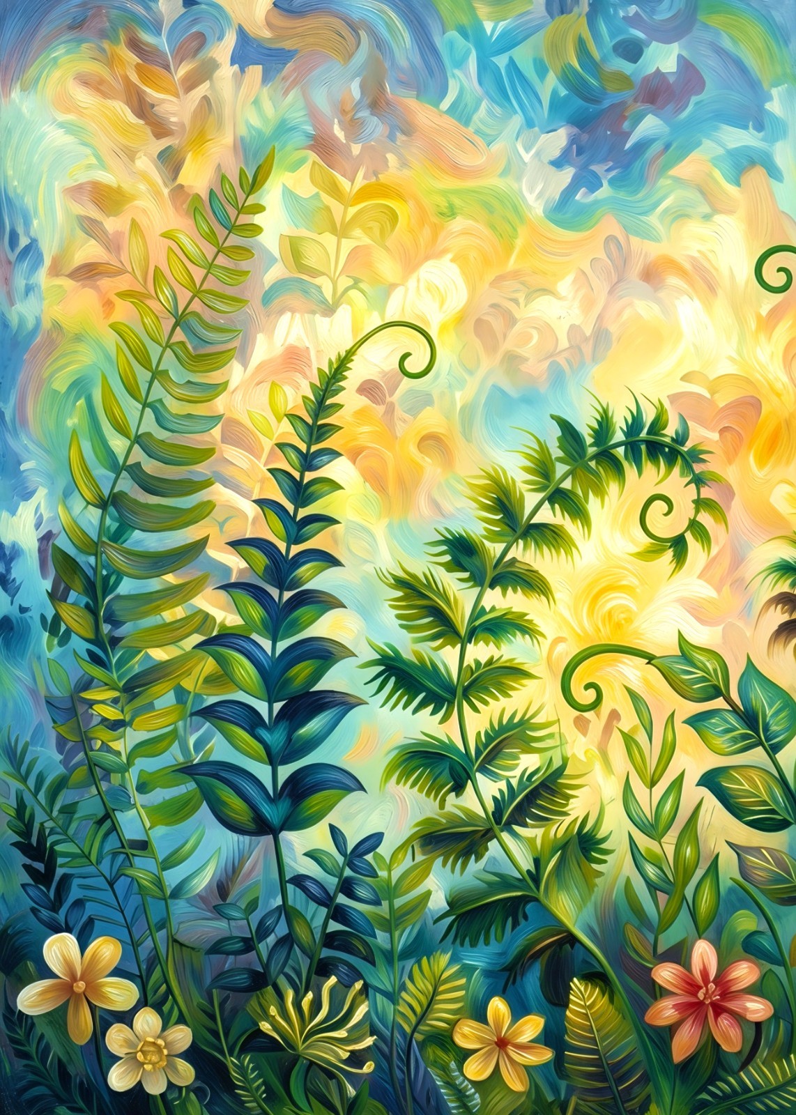 ACEO Artist Trading Card Landscape Art Print 2.5×3.5 ATC Mini Fern Valley