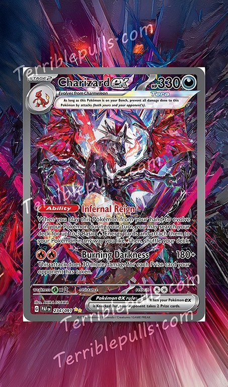 Pokemon Extended Art Insert for RAW card with BLK Case- Charizard EX 234 NO CARD