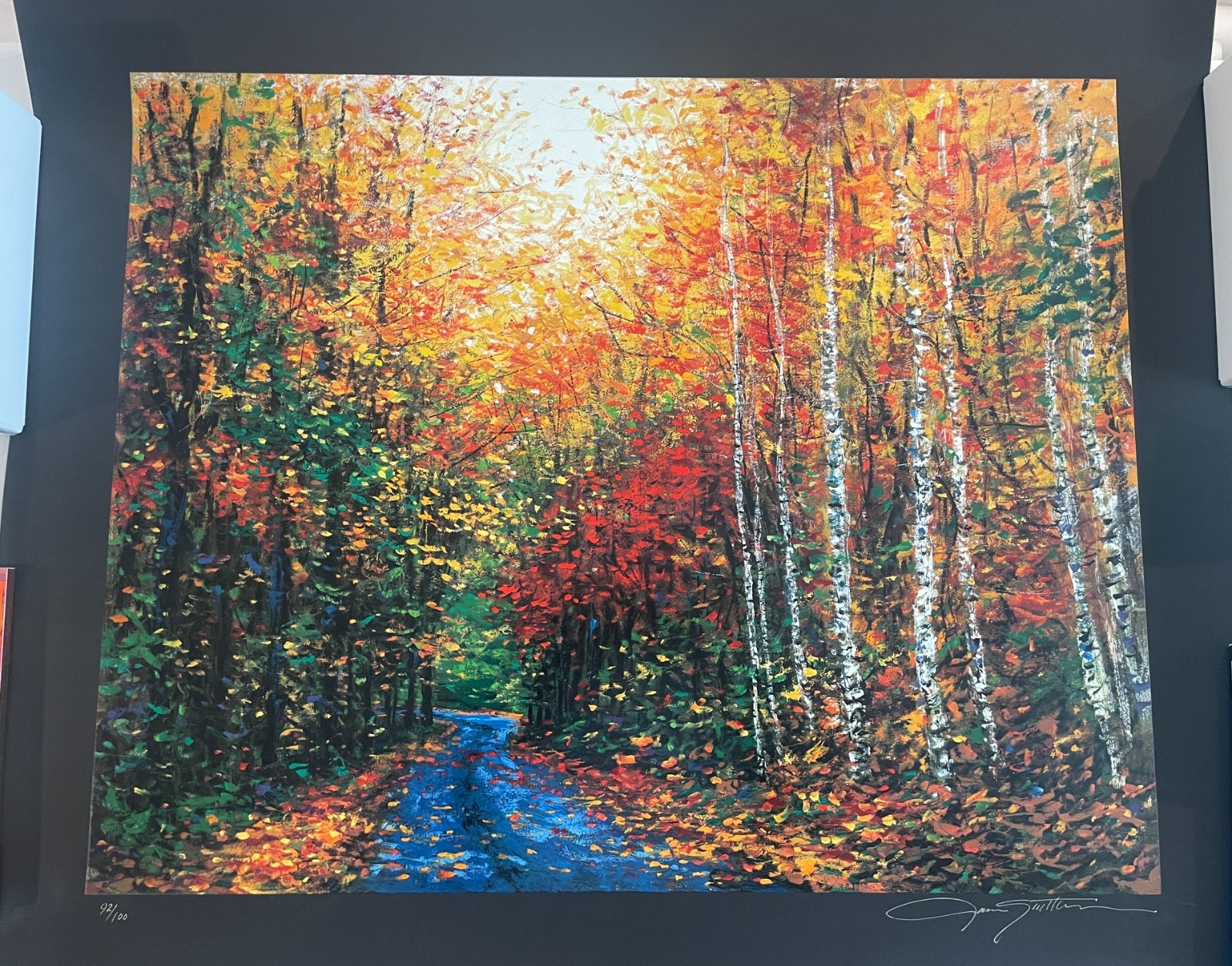 JAMES SCOPPETTONE Limited Edition Signed Silkscreen “Scarlet Autumn” 92/100, COA