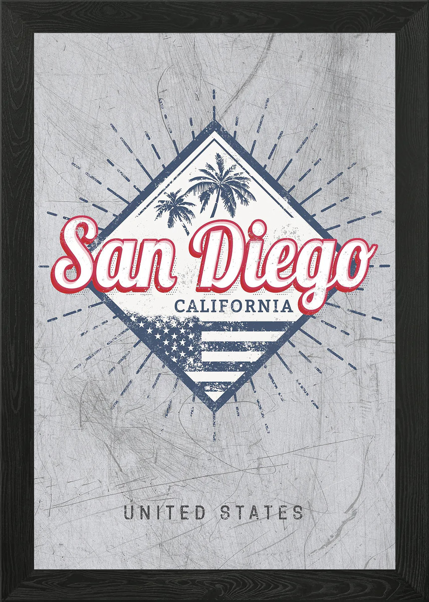 San Diego California USA Framed Wall Art Poster Canvas Print Picture