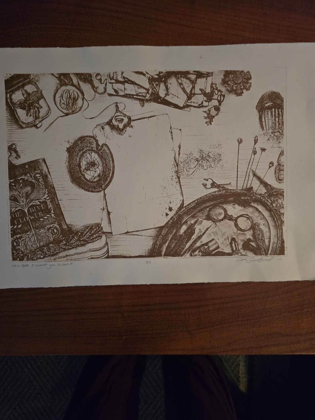 Brown Still Life Etching Art Print – Unbranded