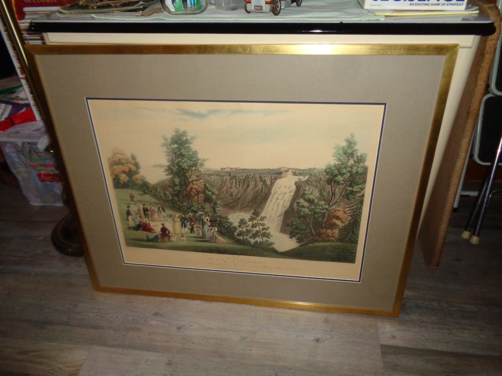 The Falls Of Montmorency Lithograph 20″ x 28″ Picture in 30″ x 28″ Metal Frame