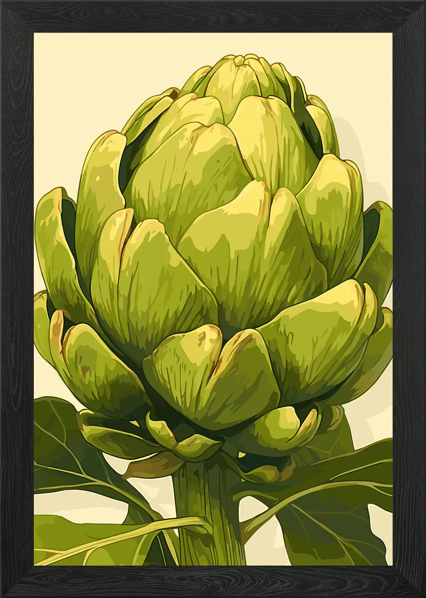 Artichoke Illustration Framed Wall Art Poster Canvas Print Picture