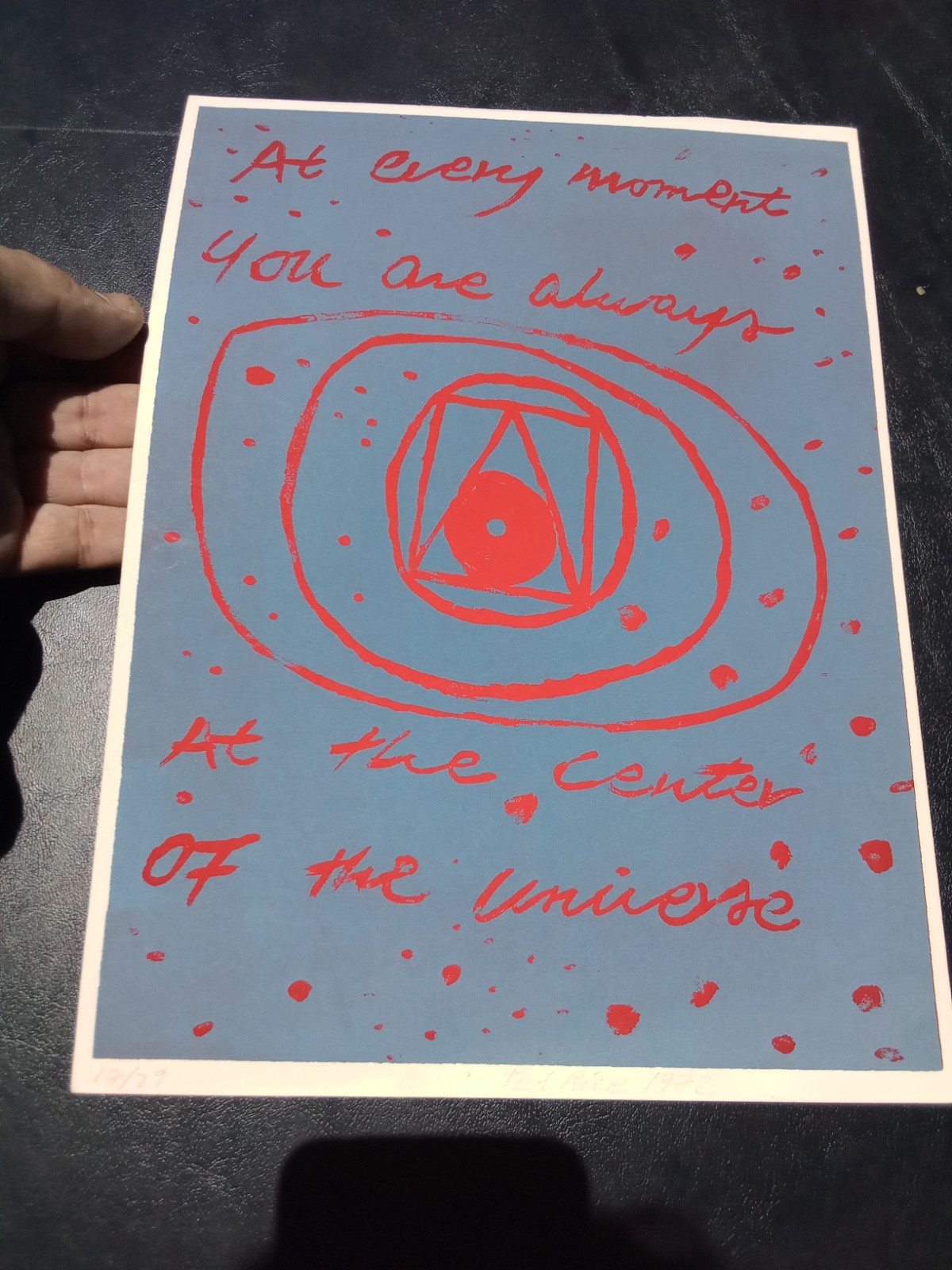 1972 Vintage Modern Signed Ted Rice Center of The Universe Silkscreen Art #17/29