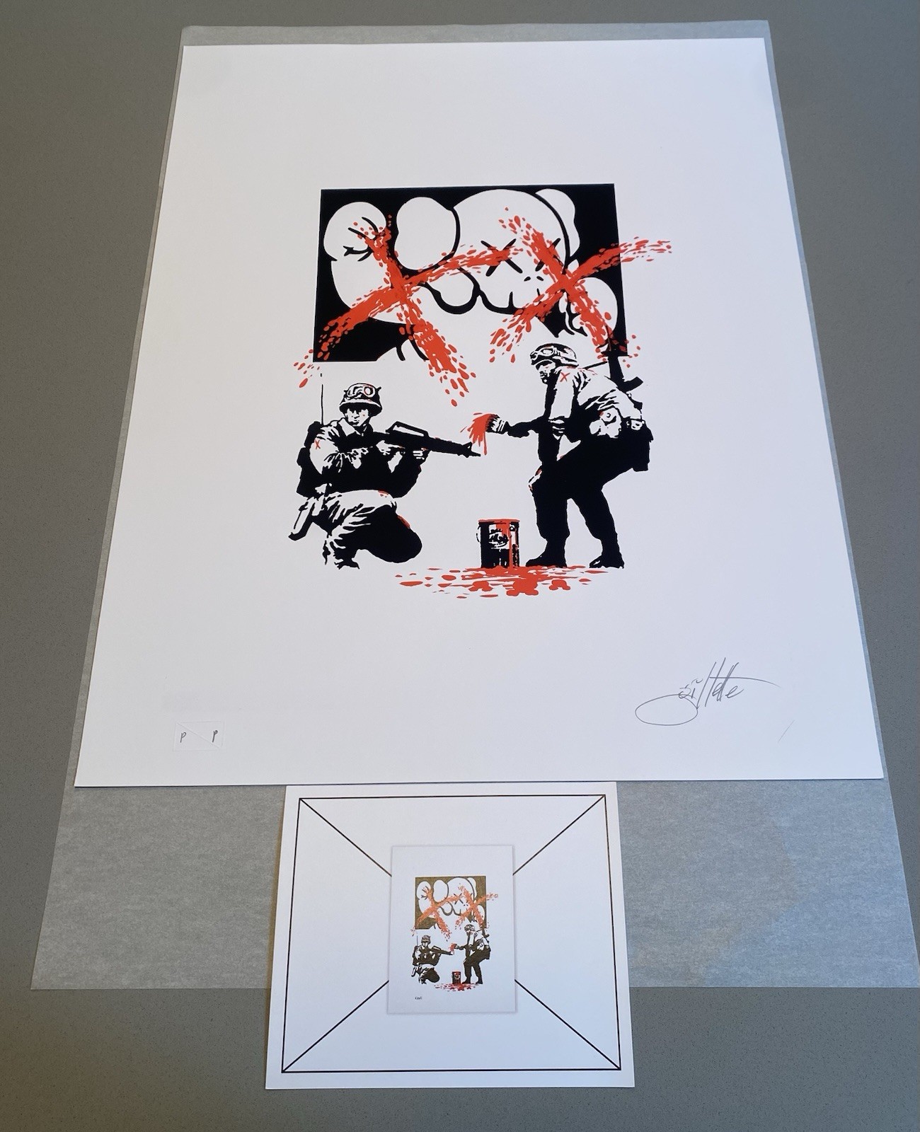 Jeff Gillette Art In Action KAWS Art Print Signed PP Printer Proof X/10 COA