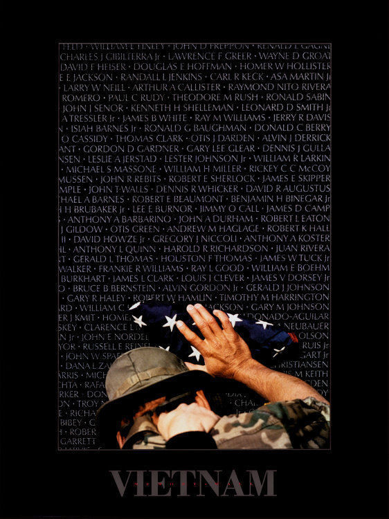 Vietnam Memory Wall by Peter Marlow Art Print Military 1998 Photo Poster 24×32