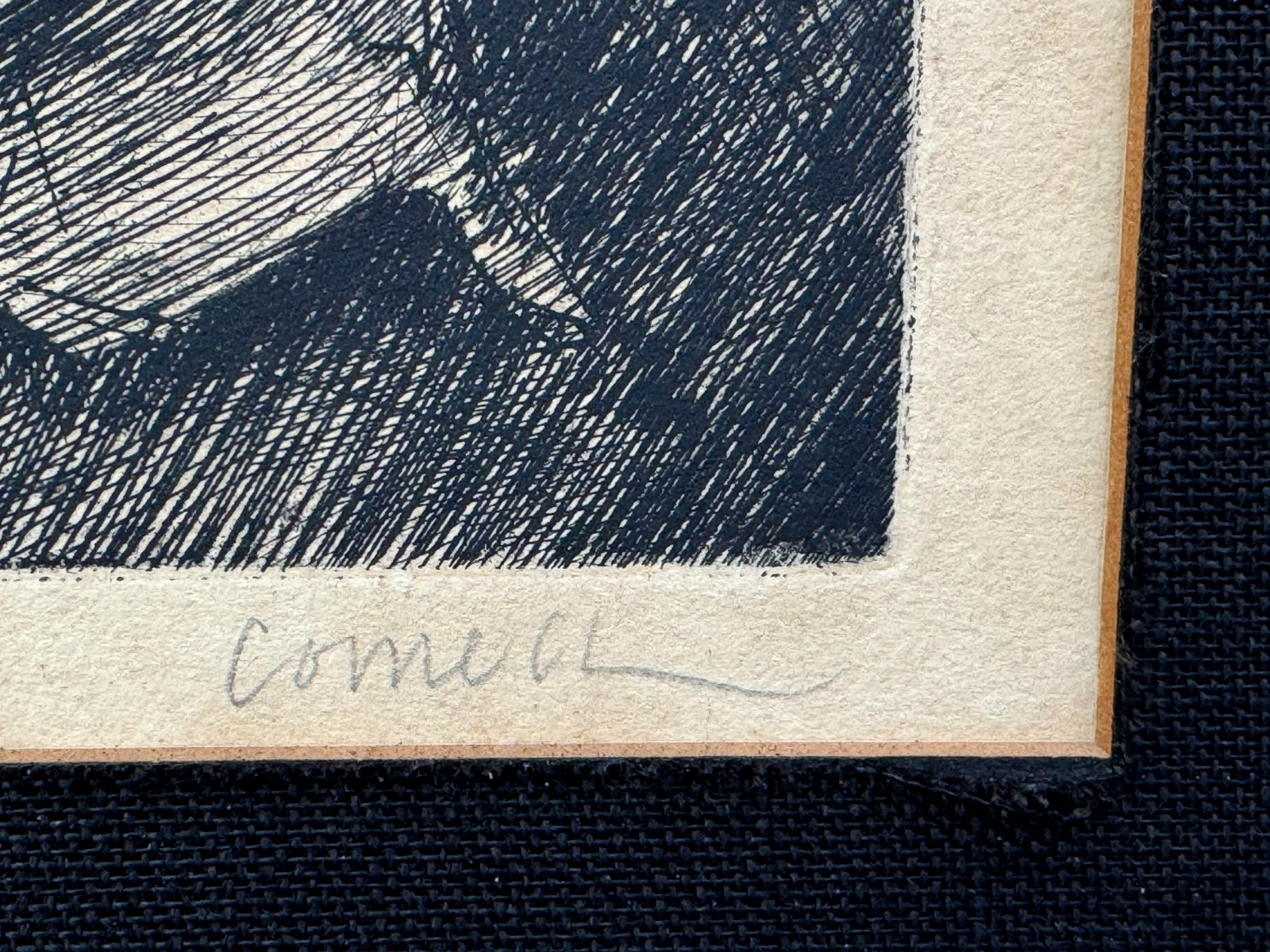 THOMAS CORNELL SIGNED ETCHING A SEATED WOMAN WITH BOOK VINTAGE ORIGINAL PORTRAIT