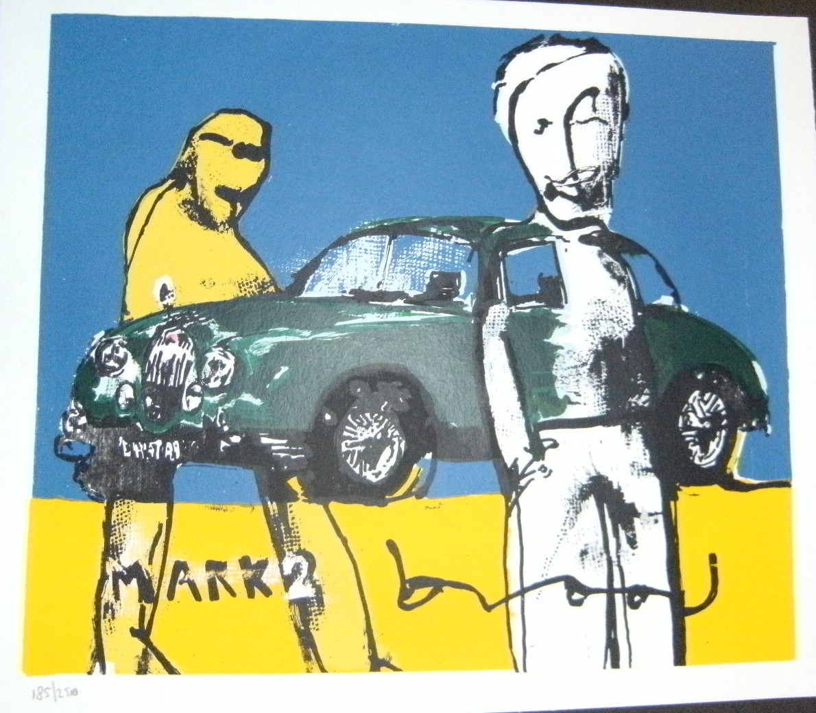 Herman Brood 1998 vintage numbered screen print “Jaguar Mark 2″ 185/250 16″X14”