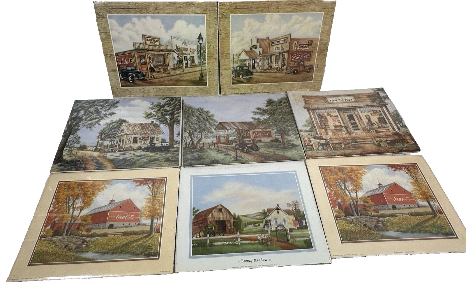 Vintage Americana Country Art Prints Lot Coca-Cola Farmhouse Store Decor