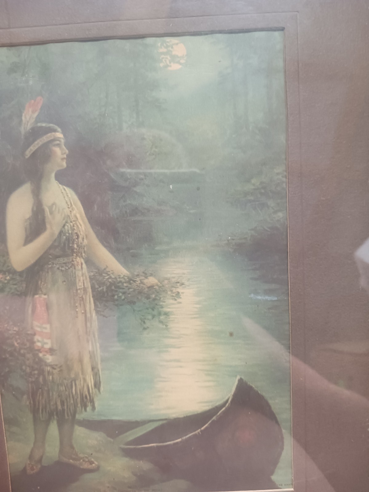 Lot Of 2 Framed Vintage Indian Maidens F R Harper 1920s