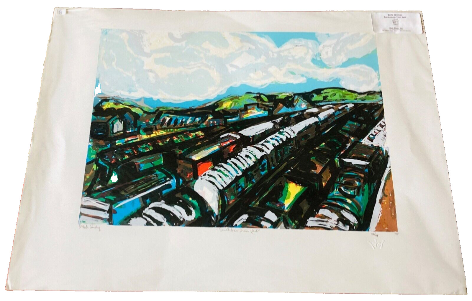 Marta Sánchez Serigraph “ San Antonio Train Yard” 1998 Signed & Numbered