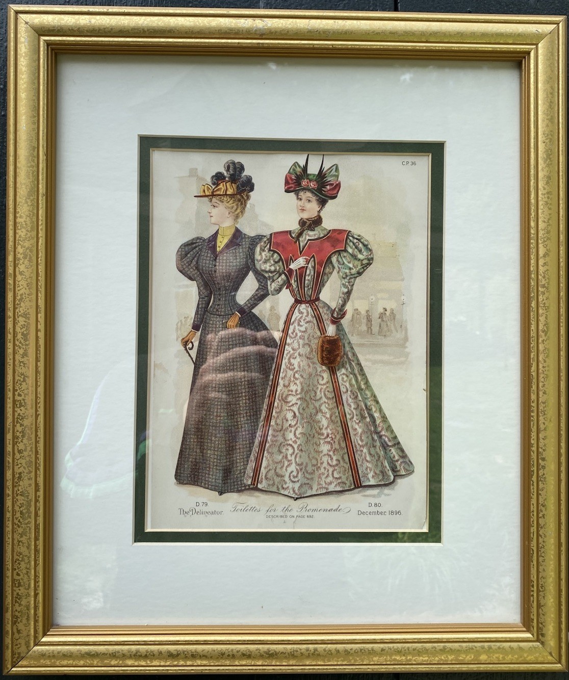 1896 The Delineator Fashion Plate Toillettes Promenade Victorian Framed