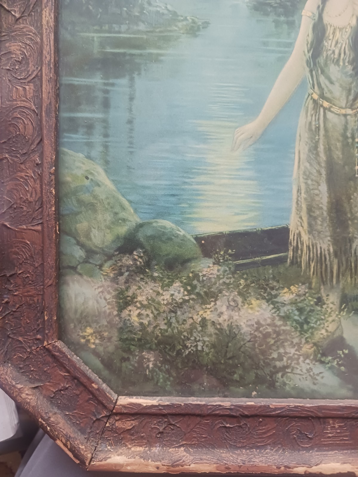 Lot Of 2 Framed Vintage Indian Maidens F R Harper 1920s