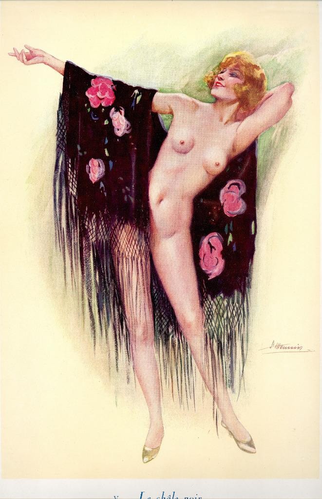 1925 ANTIQUE EROTIC ART DECO EROS SUZANNE MEUNIER BOUDOIR PIN-UP PRINT VG