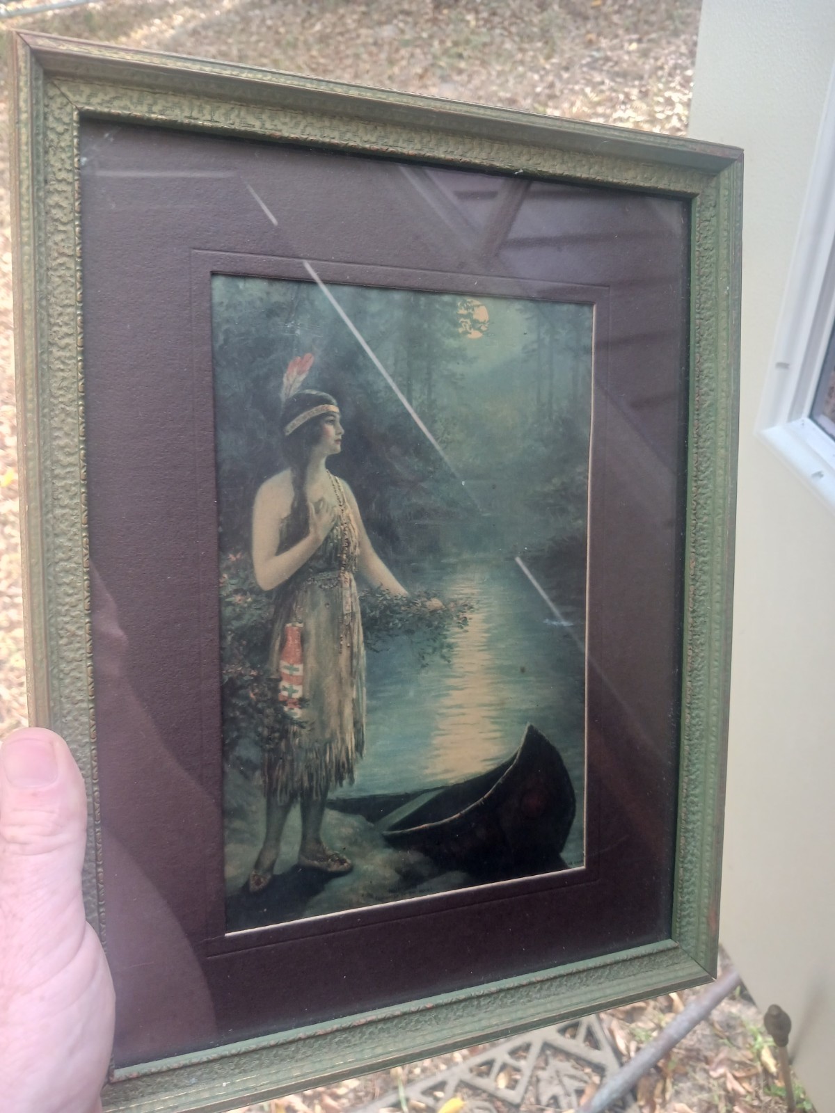 Lot Of 2 Framed Vintage Indian Maidens F R Harper 1920s