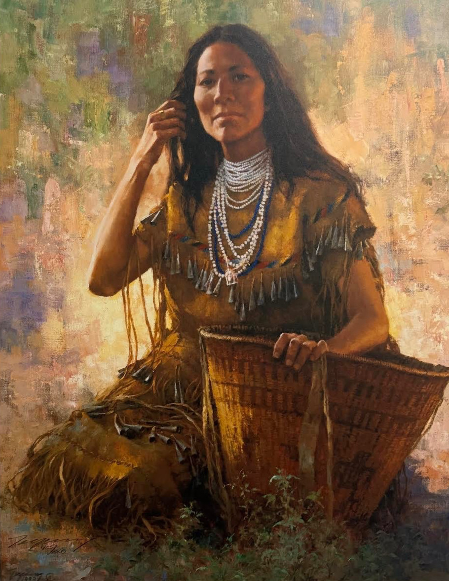 Howard Terpning Isdzan- Apache Woman S And N Image Size 14.5″x 18″ With Cert