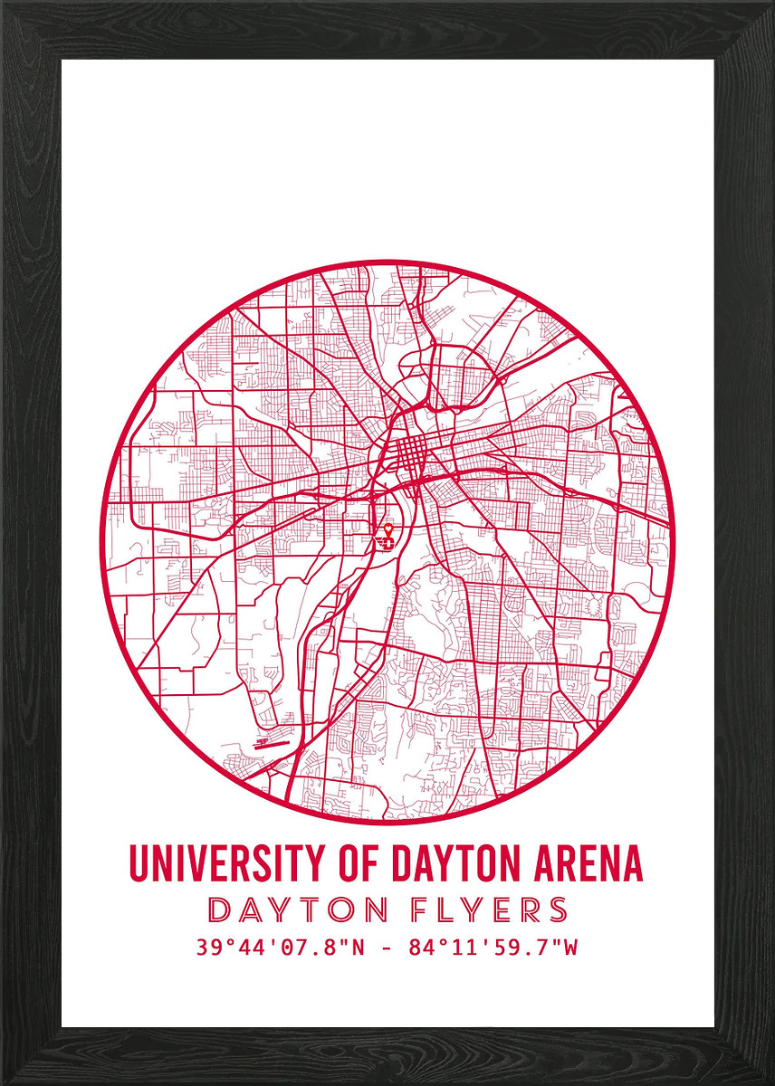 Dayton Flyers Basketball Framed Wall Art Poster Canvas Print Picture