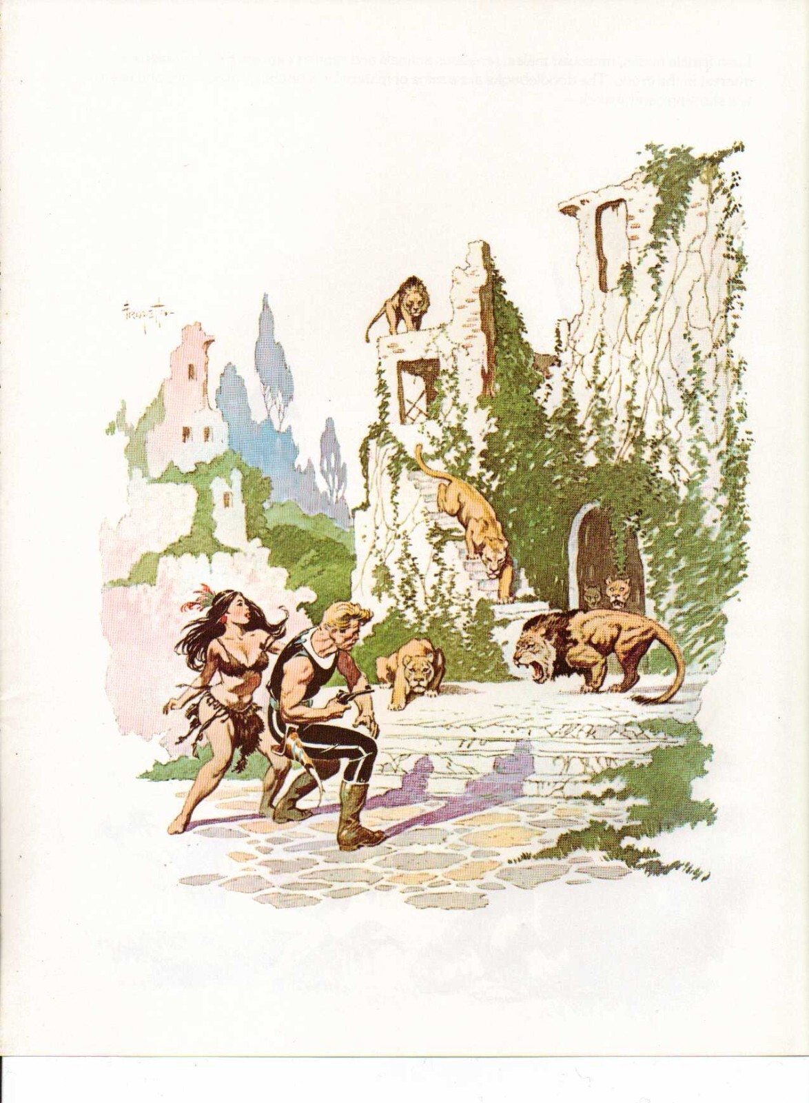 1978 full Color Plate “Lost Continent” by Frank Frazetta Fantastic GGA Print