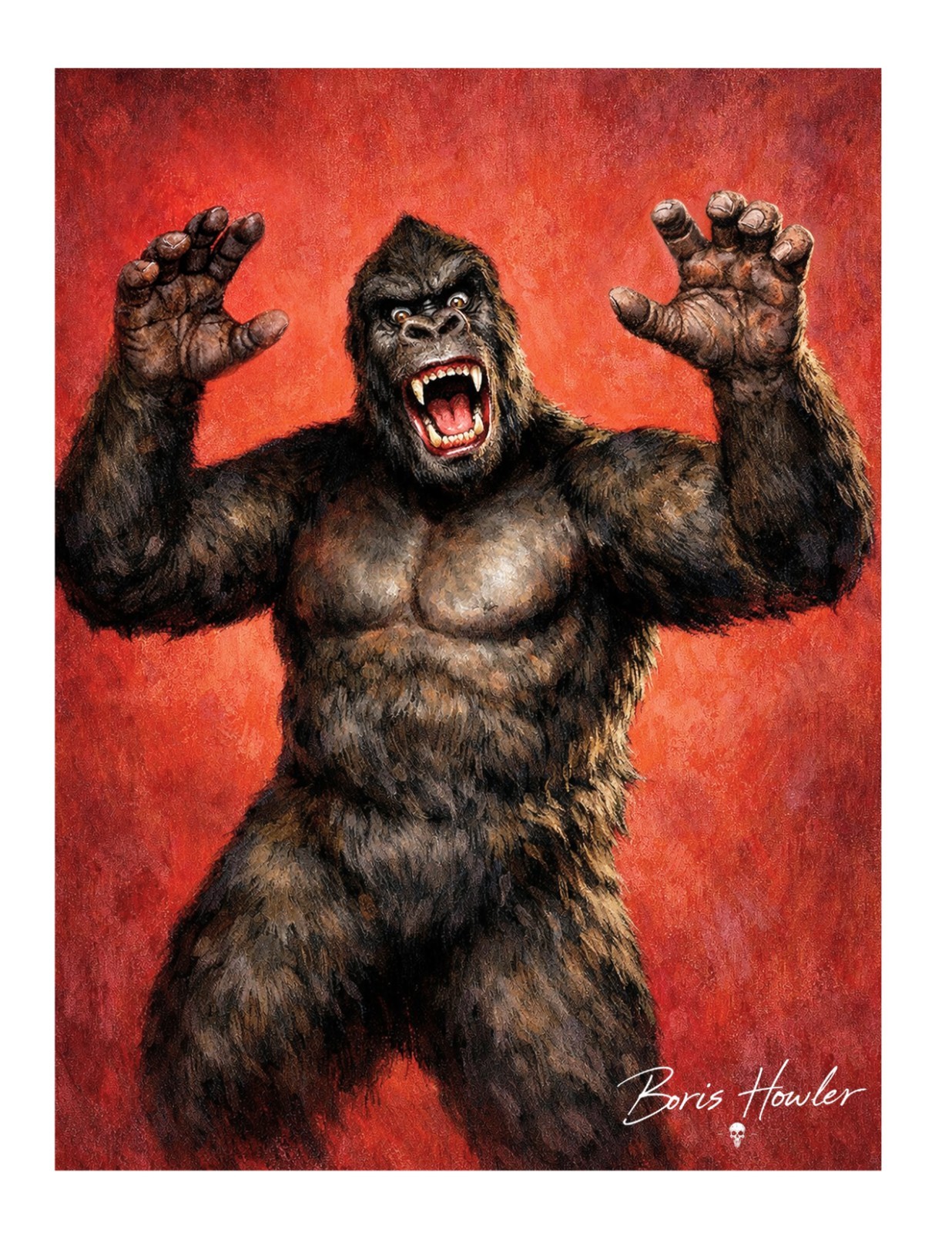 Boris Howler King Kong 8.5X11 Art Print SIGNED classic horror
