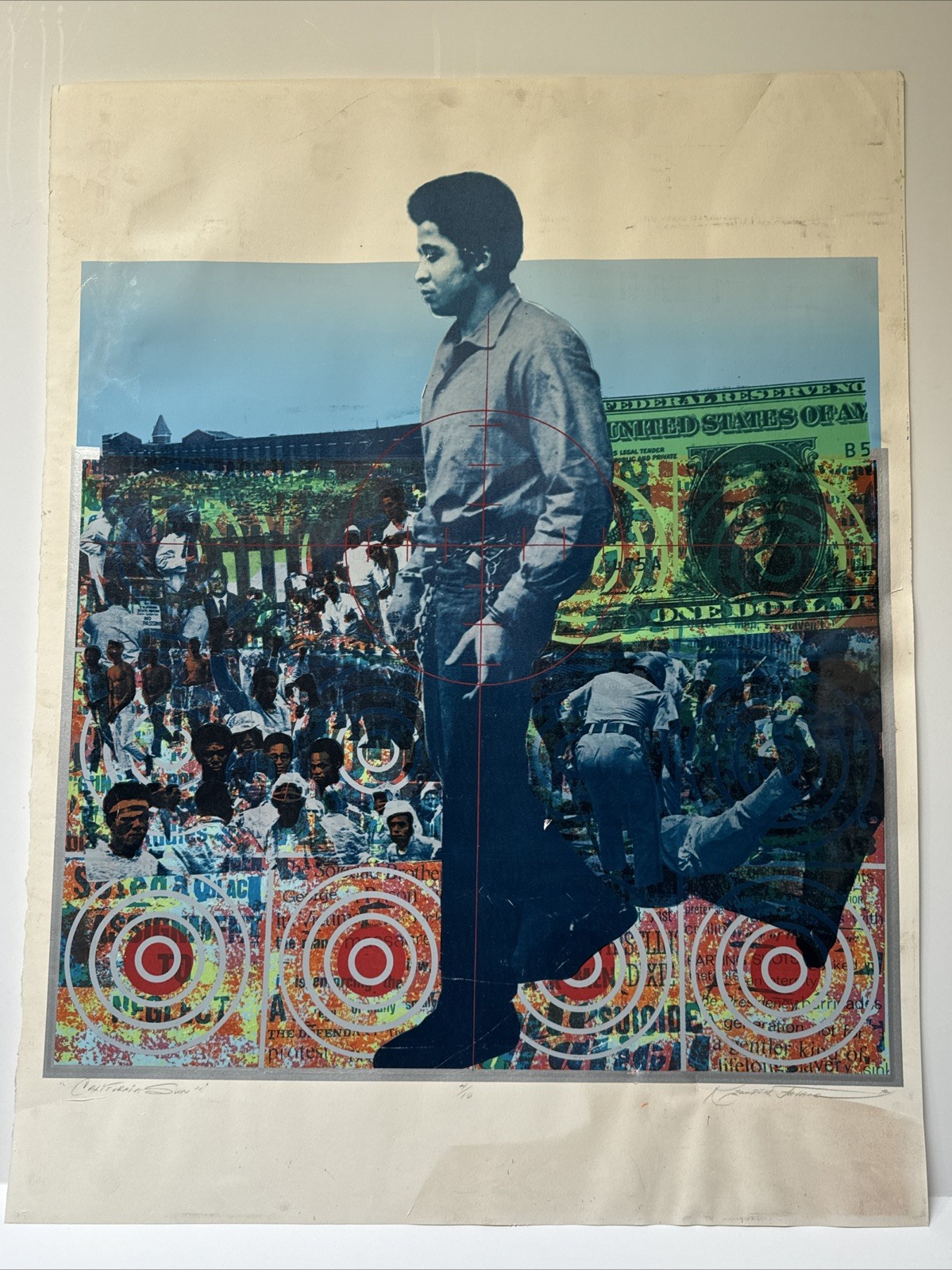 AFRICAN AMERICAN SERIGRAPH SILKSCREEN SCREEN PRINT FAMOUS KEN FELANA DAMAGED