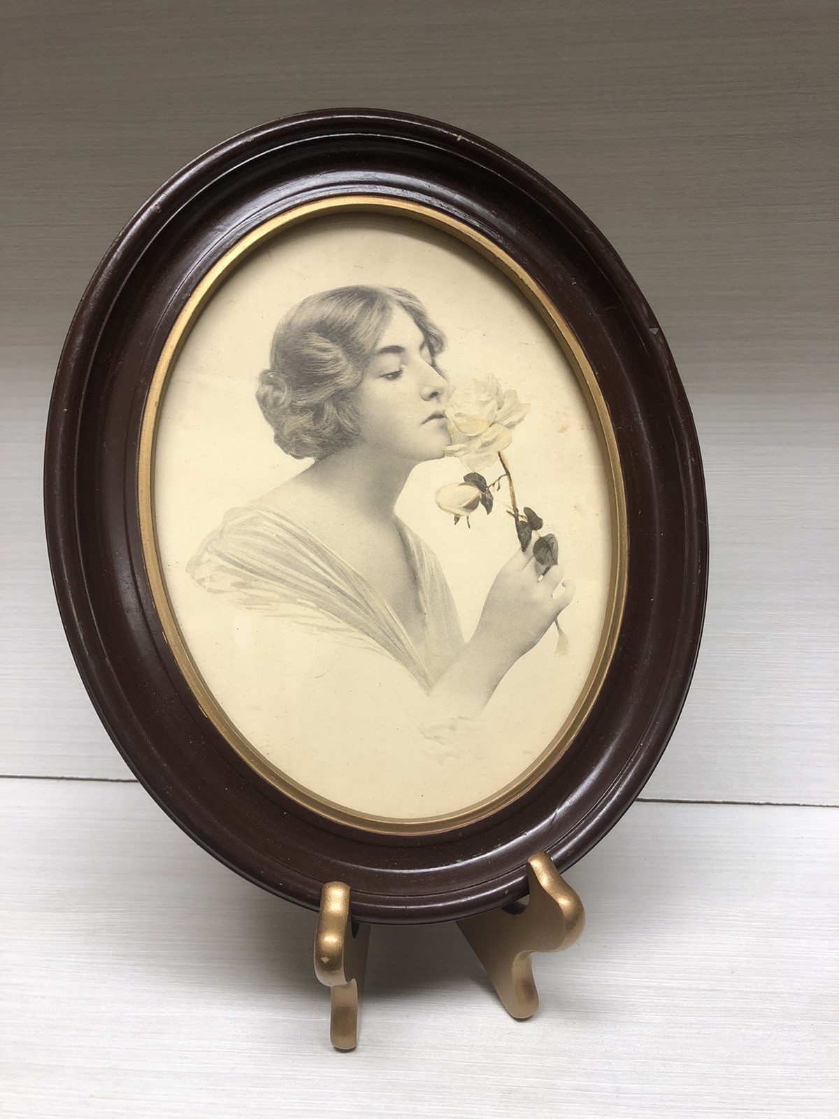 Framed Zulu Kenyon Victorian Female Portrait 1920’s Original Litho Print Art