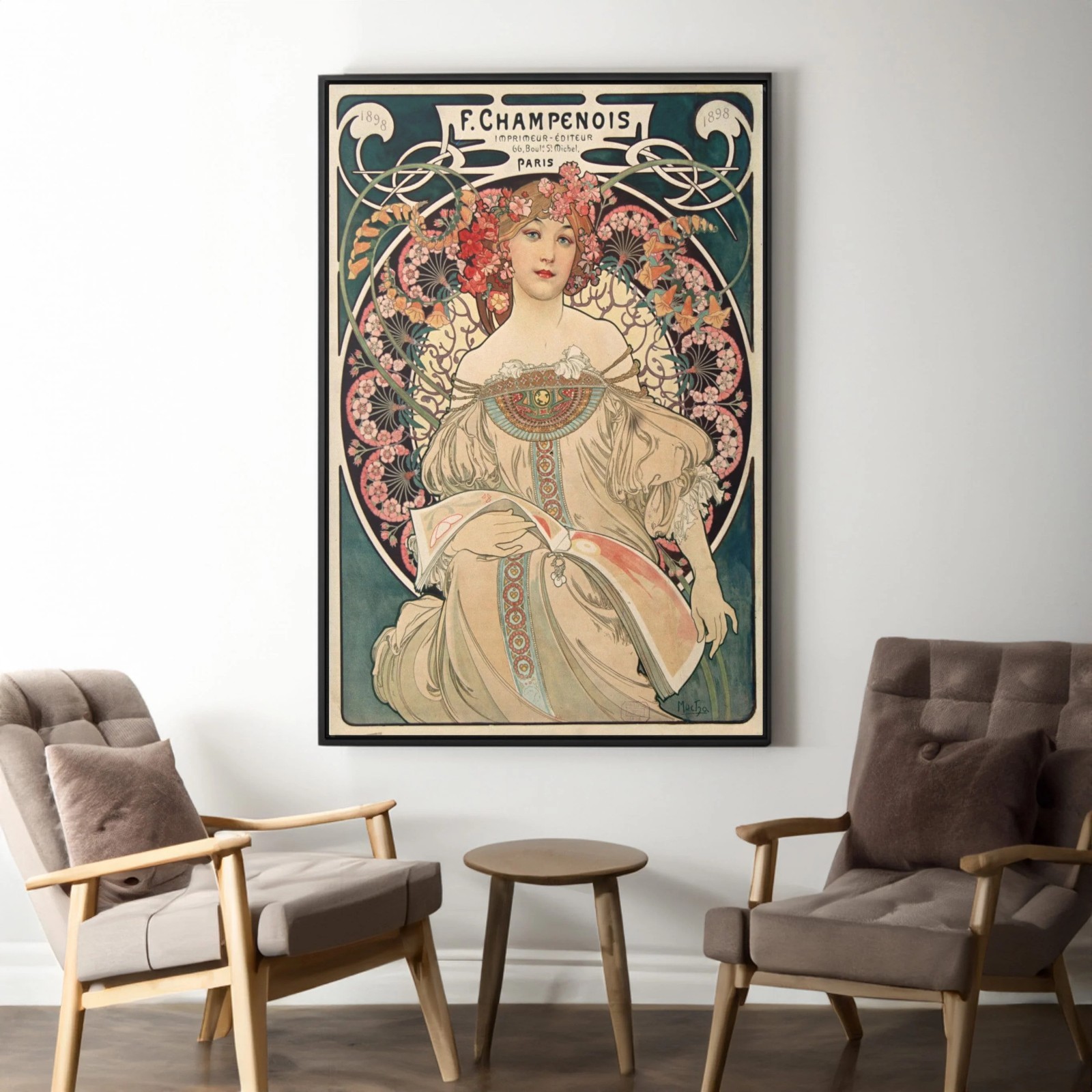 F. Champenois by Alphonse Mucha Canvas/Poster Wall Art