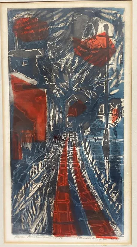Flip VAN DER BURGT 1927-1978 Mid century modern signed etching