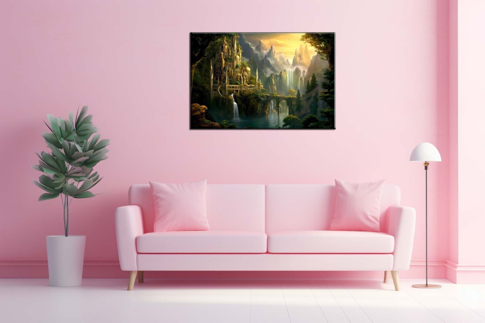 Psychedelic Castle Oil Painting Picture Printed On Canvas-Home Art Wall Decor-II