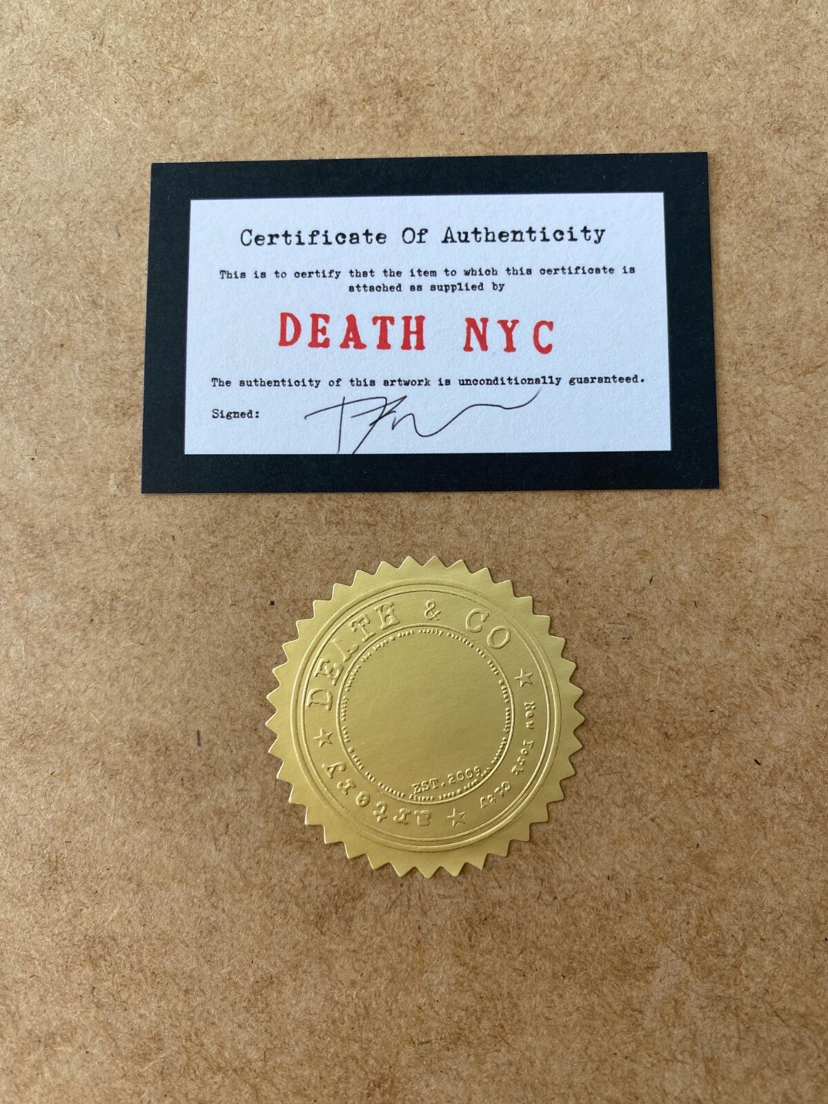 DEATH NYC Hand Signed LARGE Print Framed 16x20in COA BANKSY / YAYOI KUSAMA N