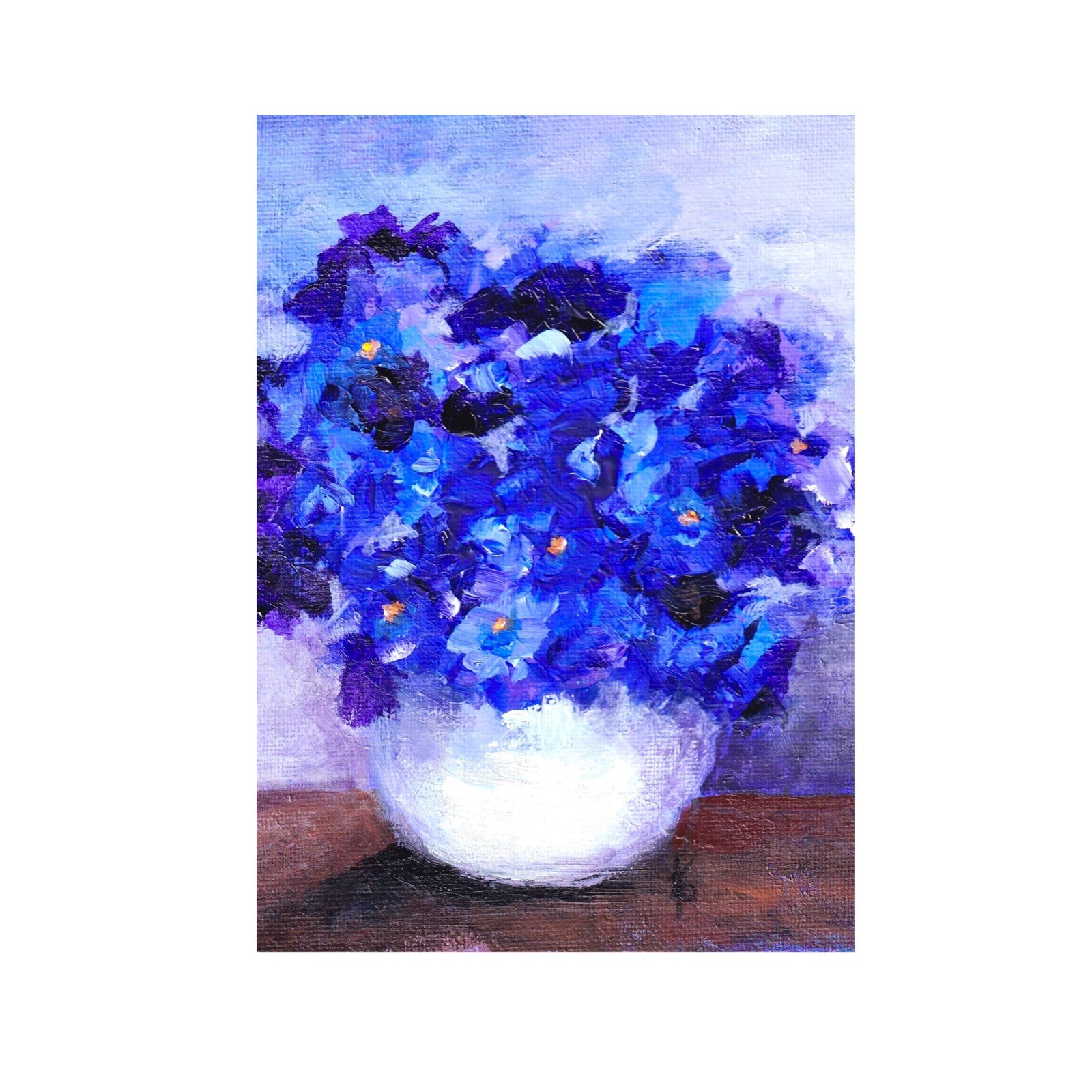Limited Edition ACEO Art Print /50 Acrylic Floral Bouquet Painting Free Ship