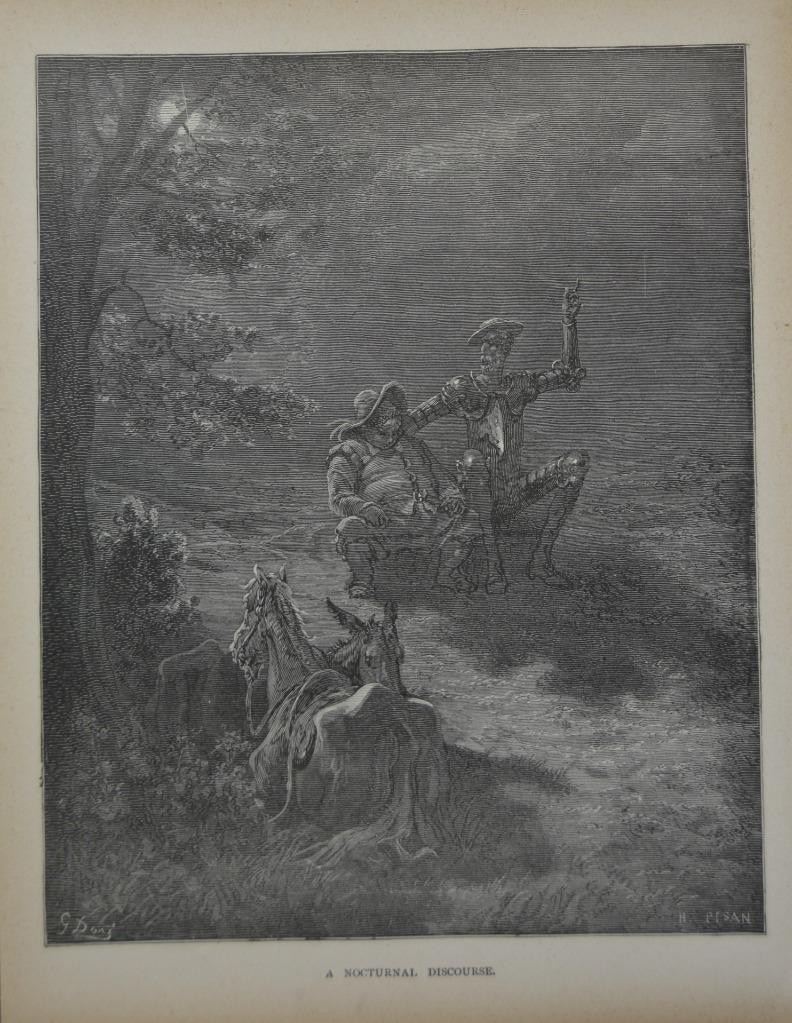Antique Gustave Dore Don Quixote The Nocturnal Discourse 1880 Art History