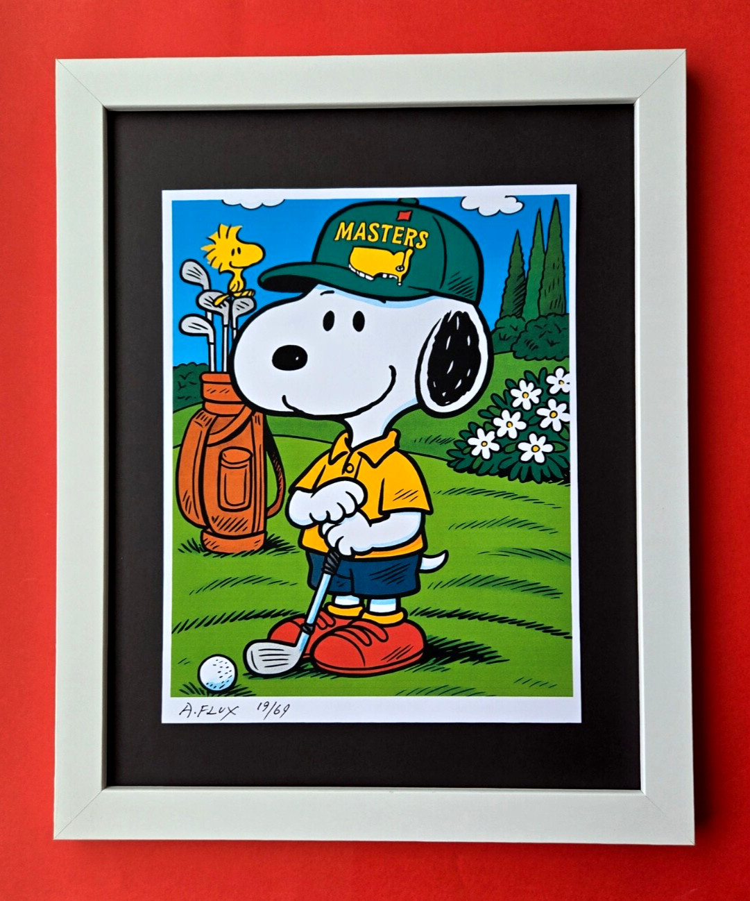 AIDAN FLUX | SNOOPY GOLF MASTER | AUGUSTA INSPIRED SIGNED WITH COA READY TO HANG