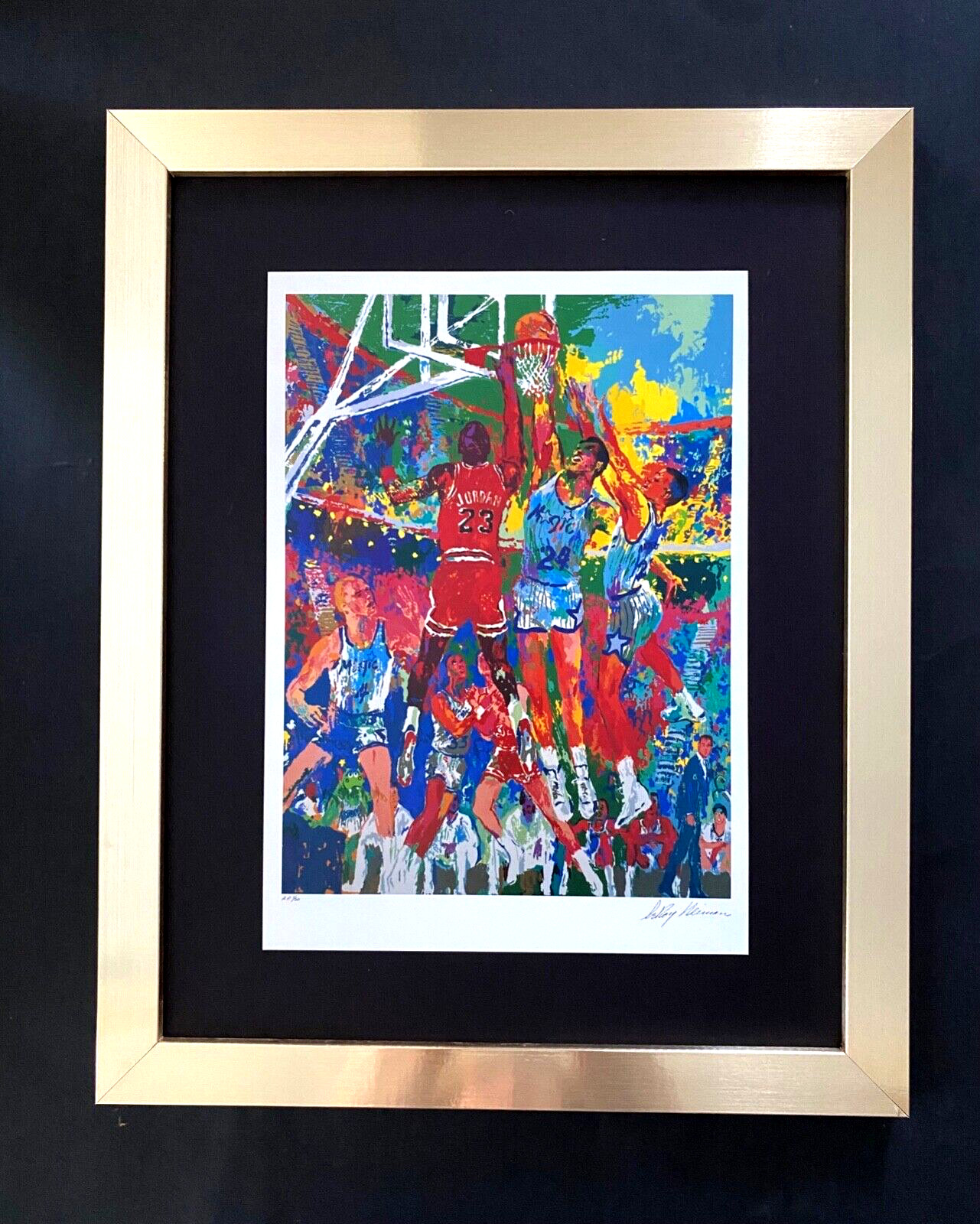 🔥Leroy Neiman ” MICHAEL JORDAN ” Signed Pop ArtFramed in New 11×14
