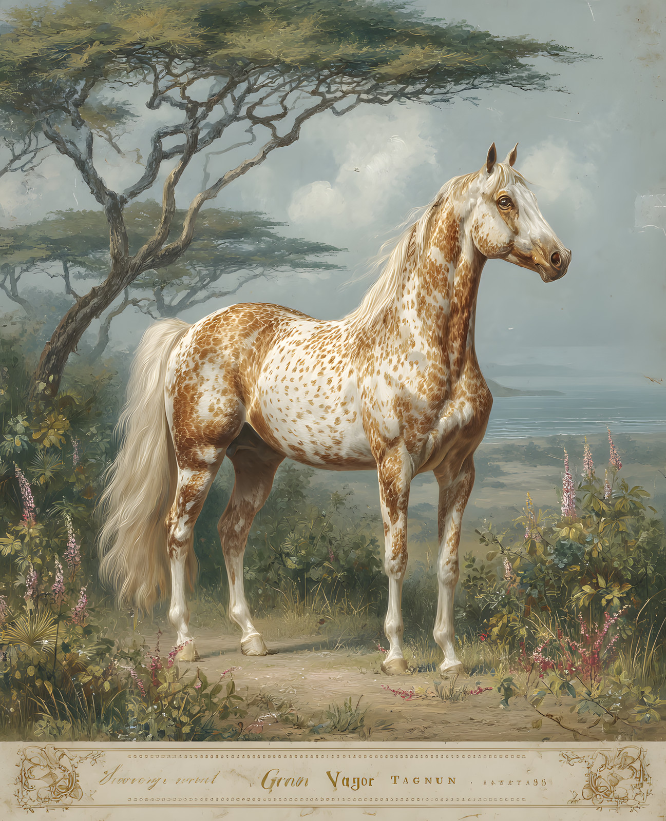 8×10 Spotted Horse Savanna Art Print – 828717713