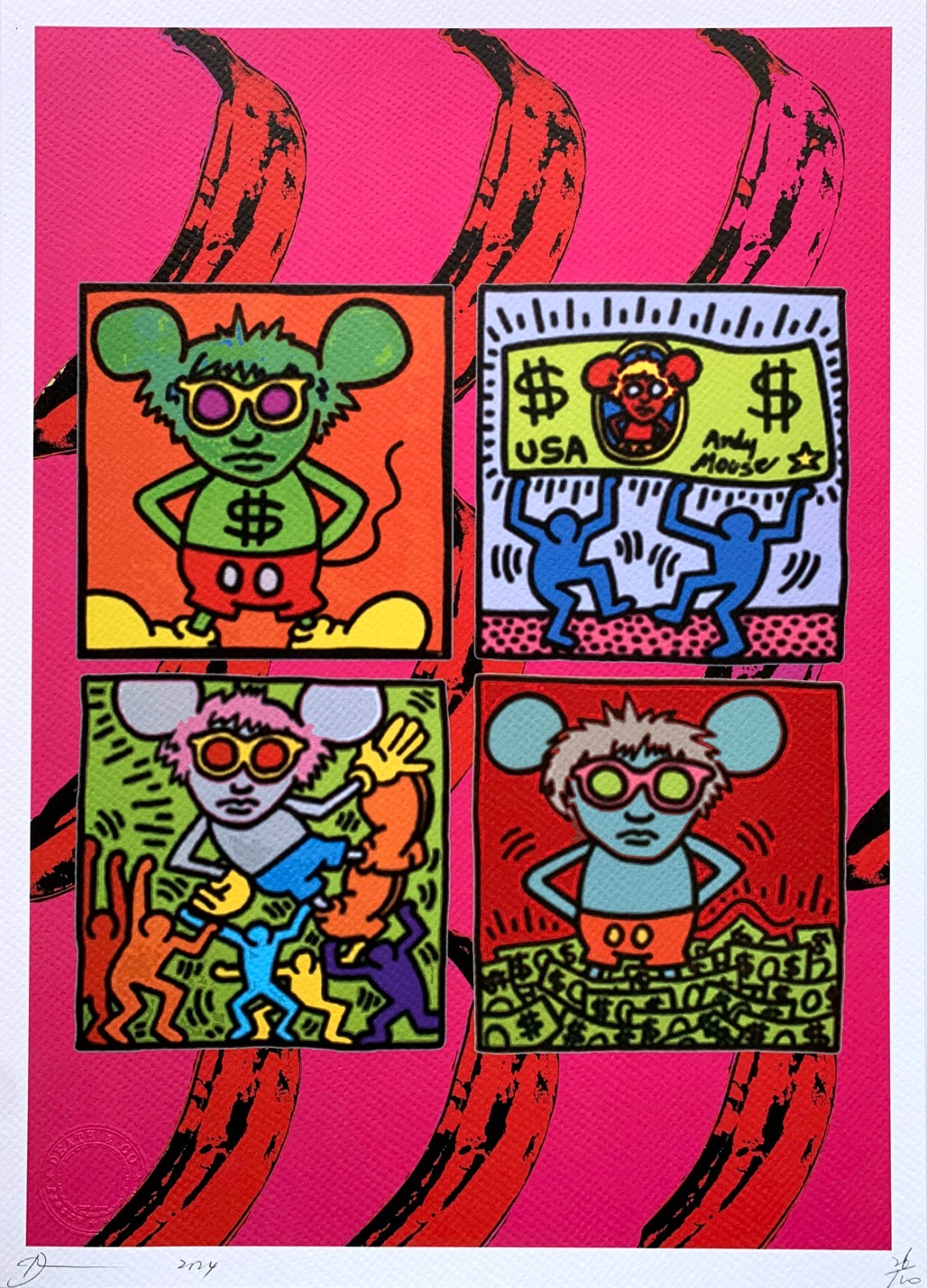 Death NYC “Haring” original signed limited edition print with COA