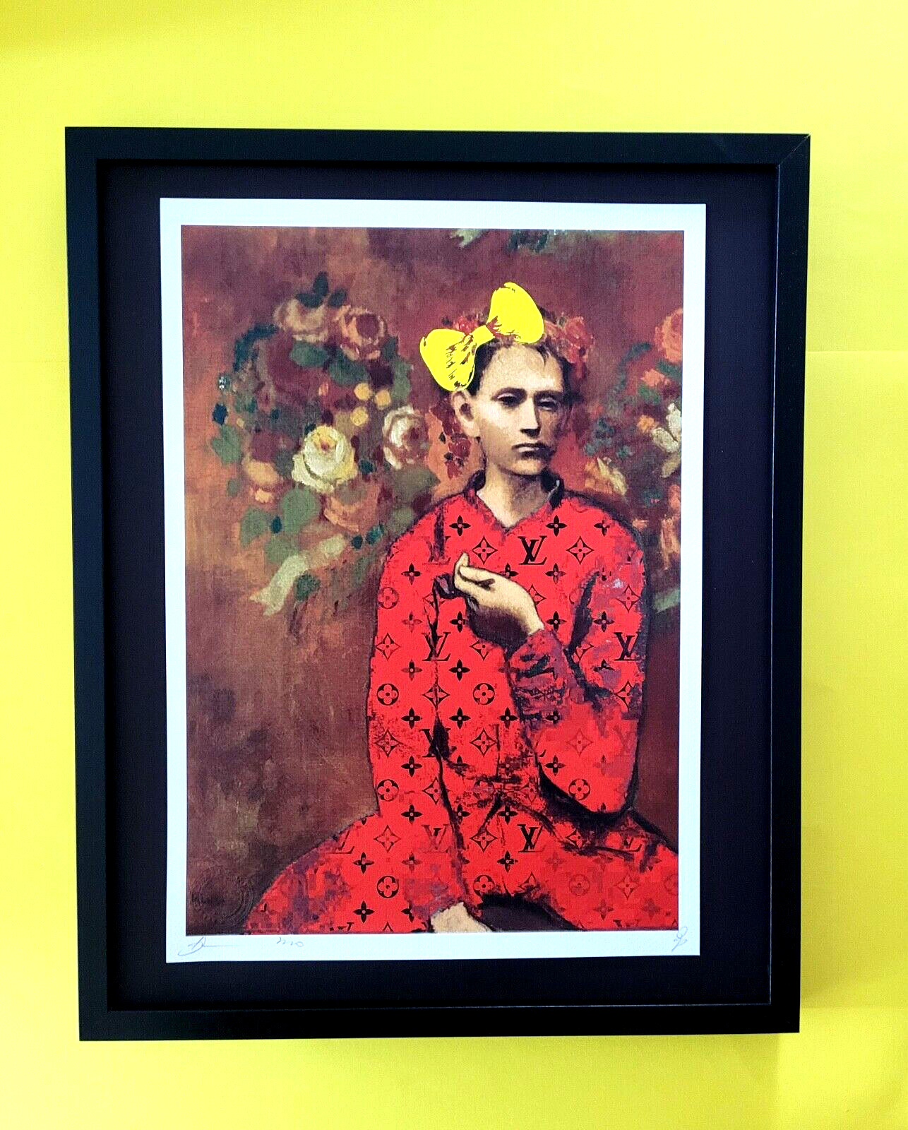 DEATH NYC Hand Signed LARGE Print COA Framed 16x20in Picasso Boy with Pipe LV 2!