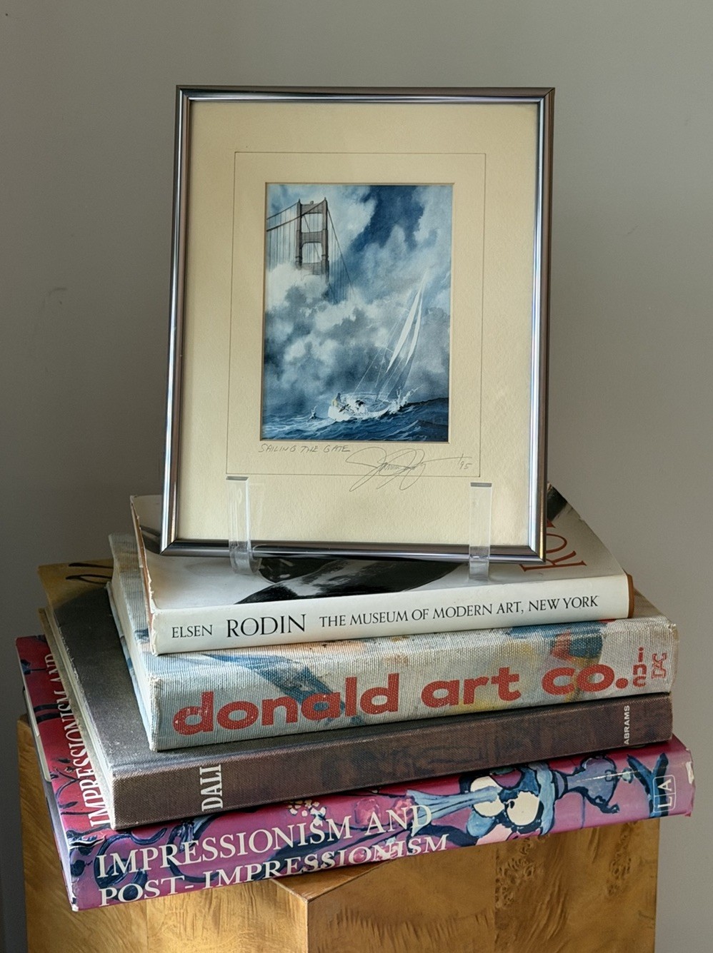 “Sailing The Gate” Print Framed Matted Signed Artist James J. Konzen Vintage ’95