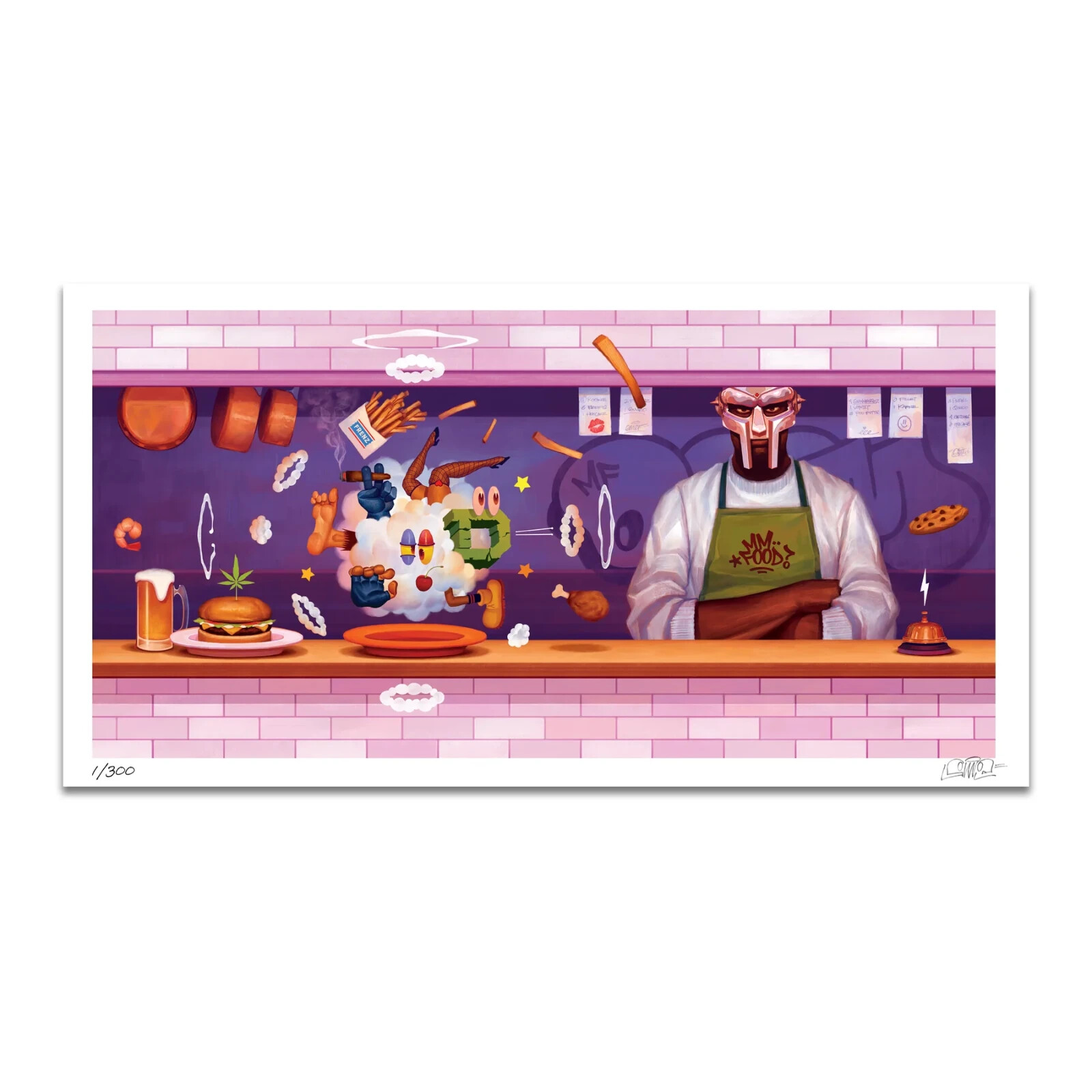 MF DOOM MM..FOOD 20th Anniversary 12×24″ Hand Signed LE /300 Print New IN HAND