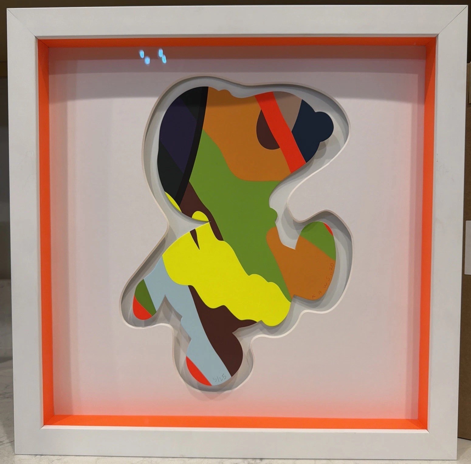 KAWS “RUNNING SNOOPY” Print 2021 Signed XX/20 Rare Custom Frame/W Museum Glass