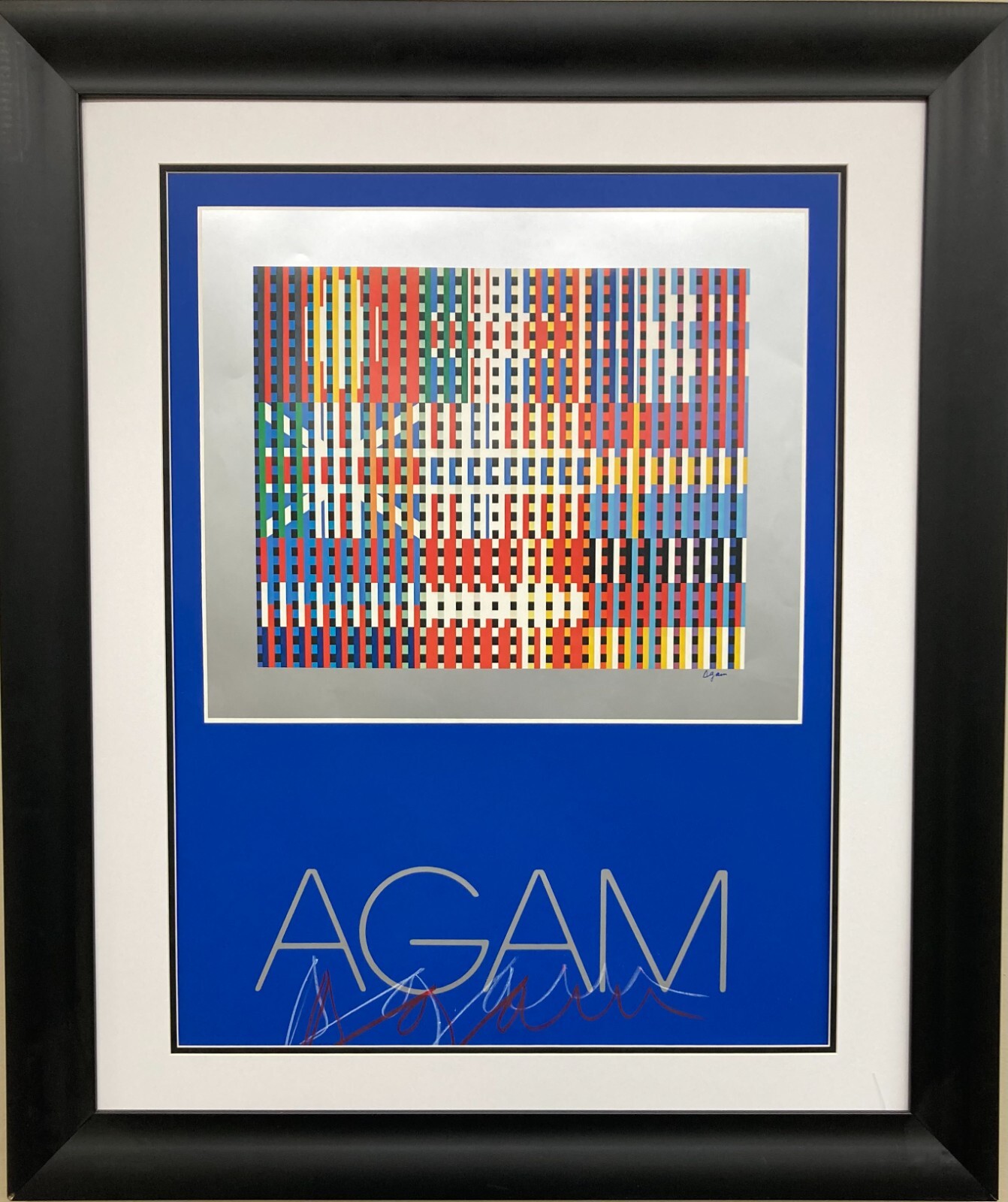Yaacov Agam “Flags of All Nations” Hand Signed Silkscreen Framed Kinetic Art