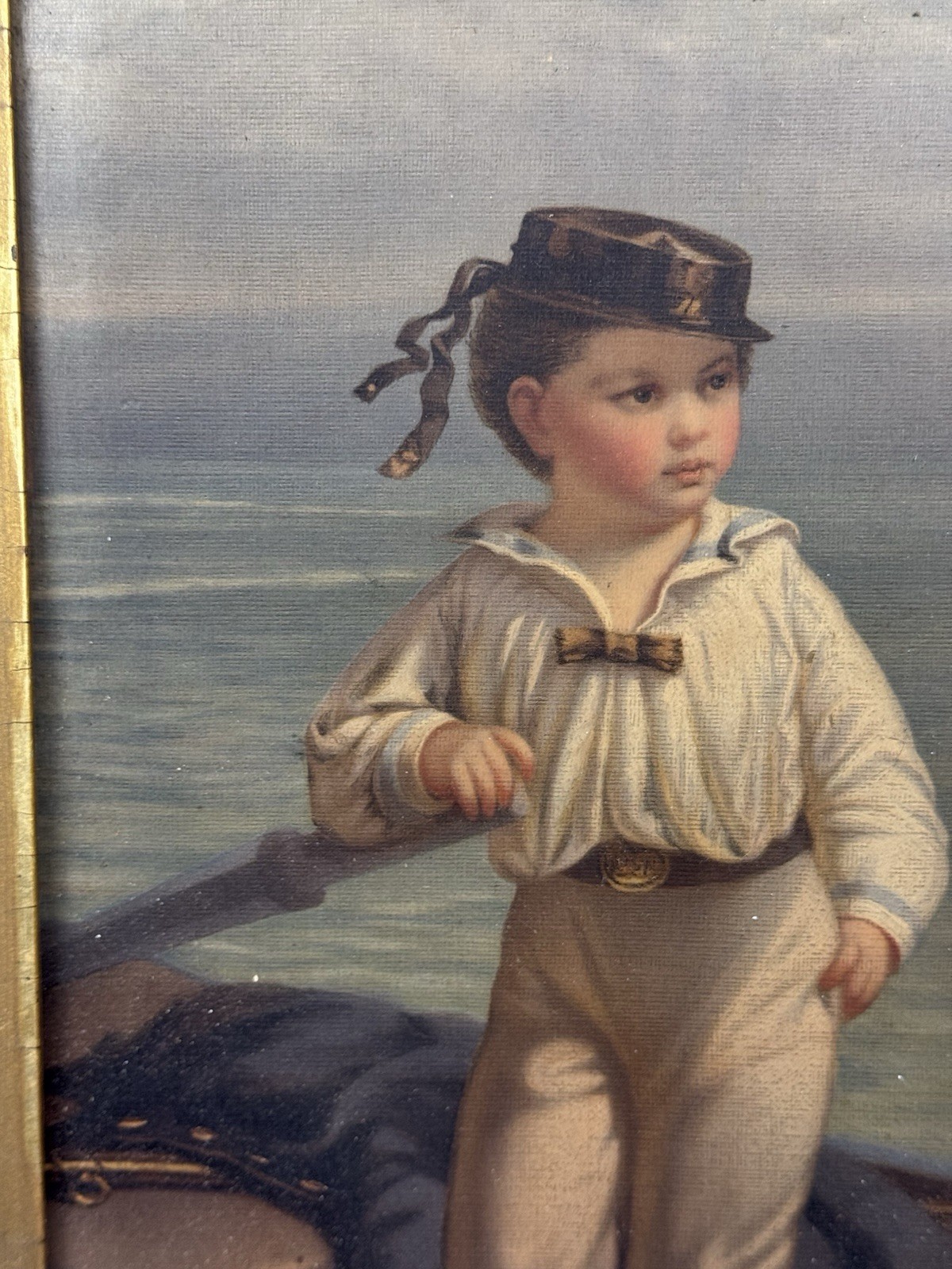 1872 Chromolithograph “The Young Commodore” Louis Prang & Co., Original LABELS